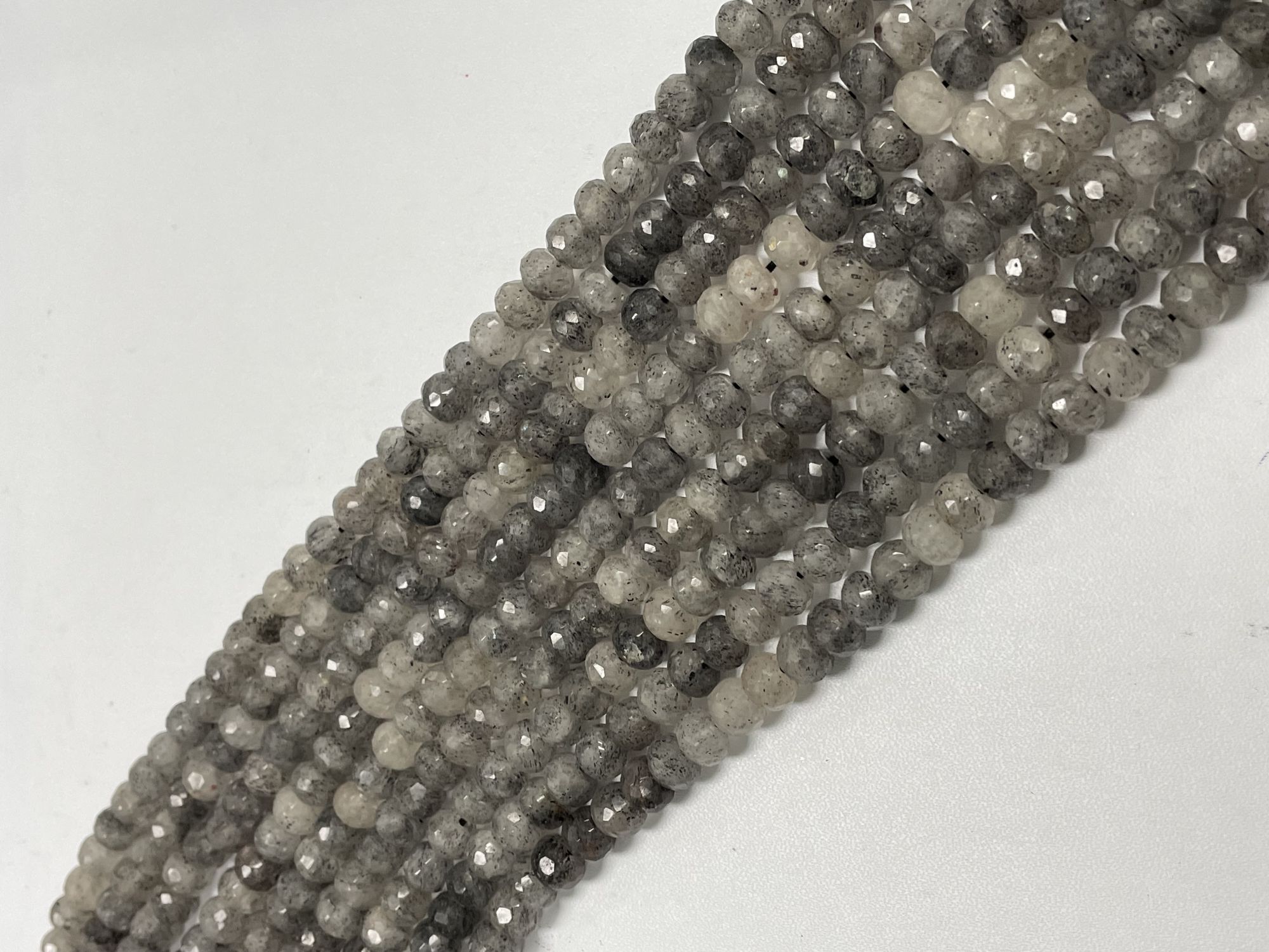 Black Rutilated Quartz Rondelle Faceted