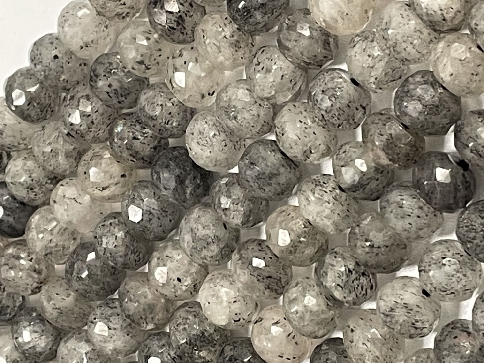 Black Rutilated Quartz Rondelle Faceted