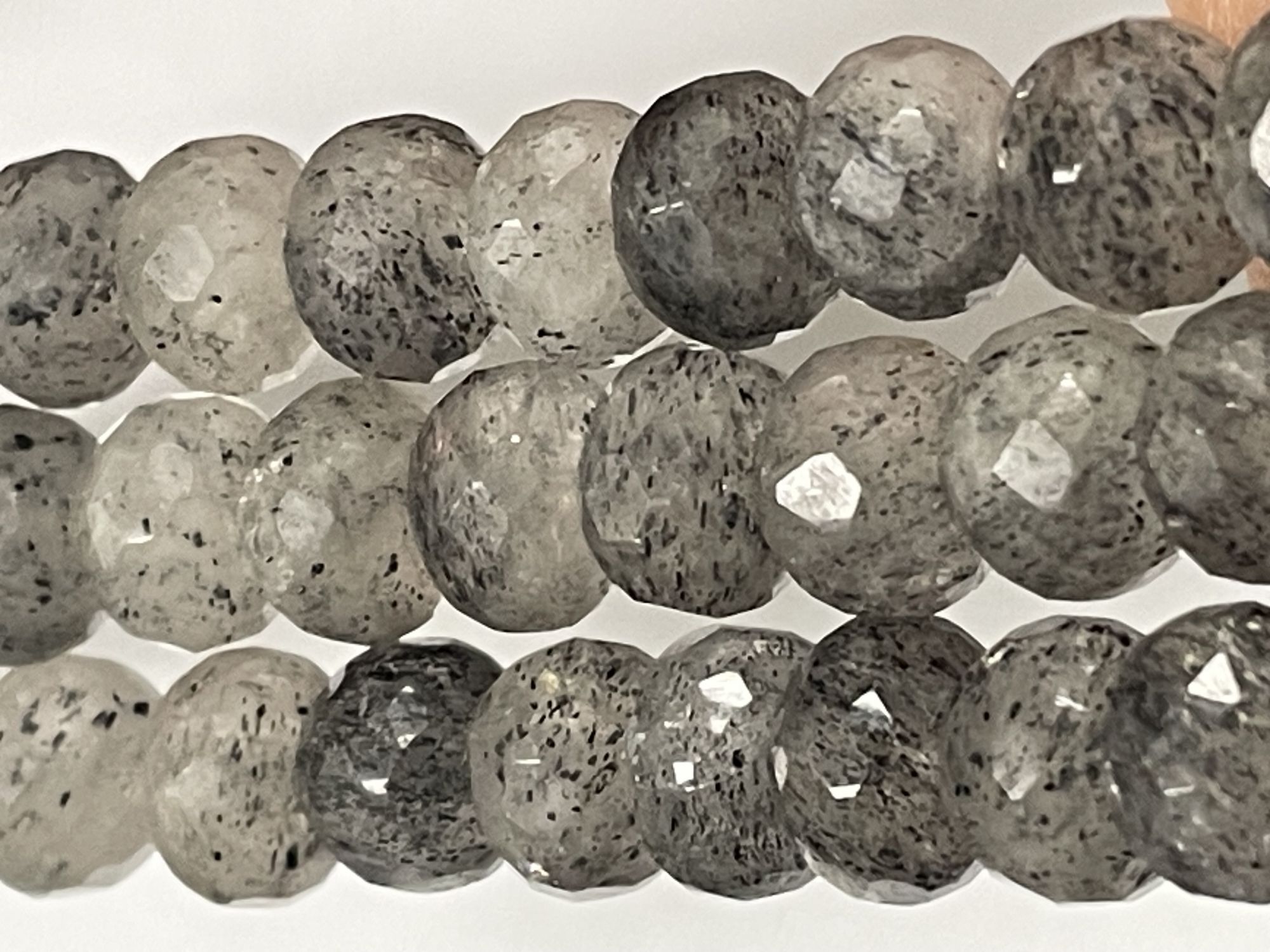 Black Rutilated Quartz Rondelle Faceted