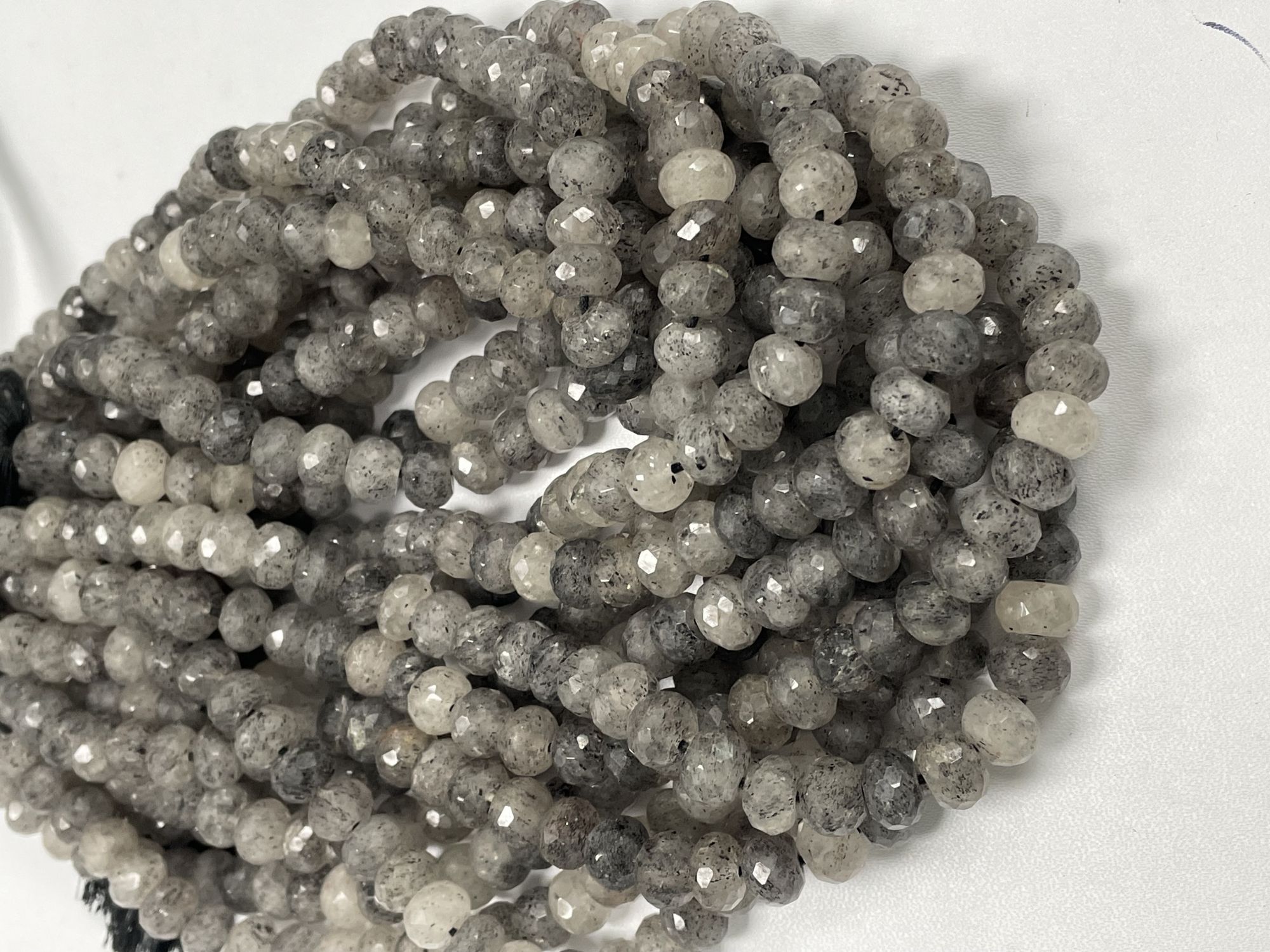 Black Rutilated Quartz Rondelle Faceted