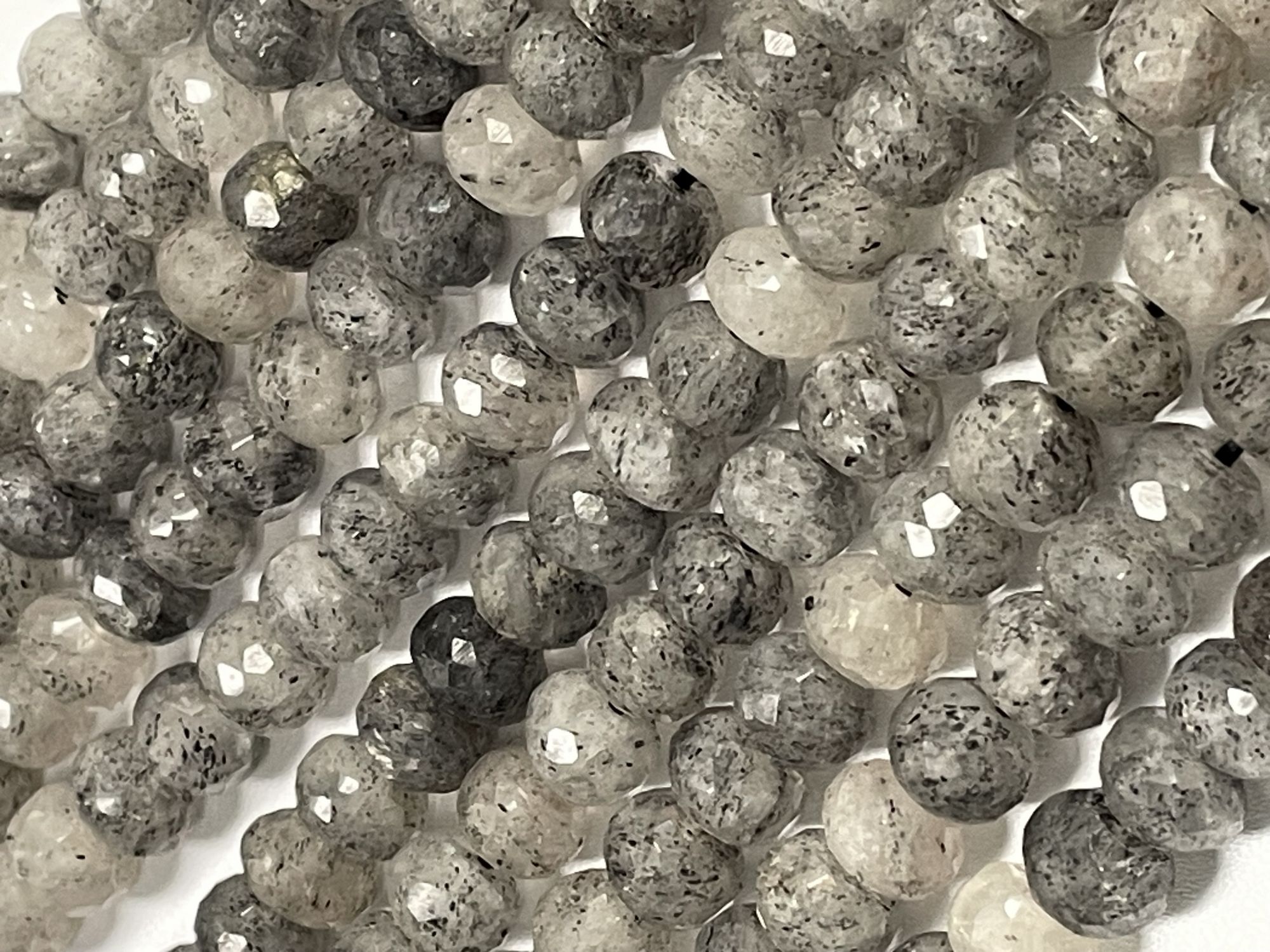 Black Rutilated Quartz Rondelle Faceted