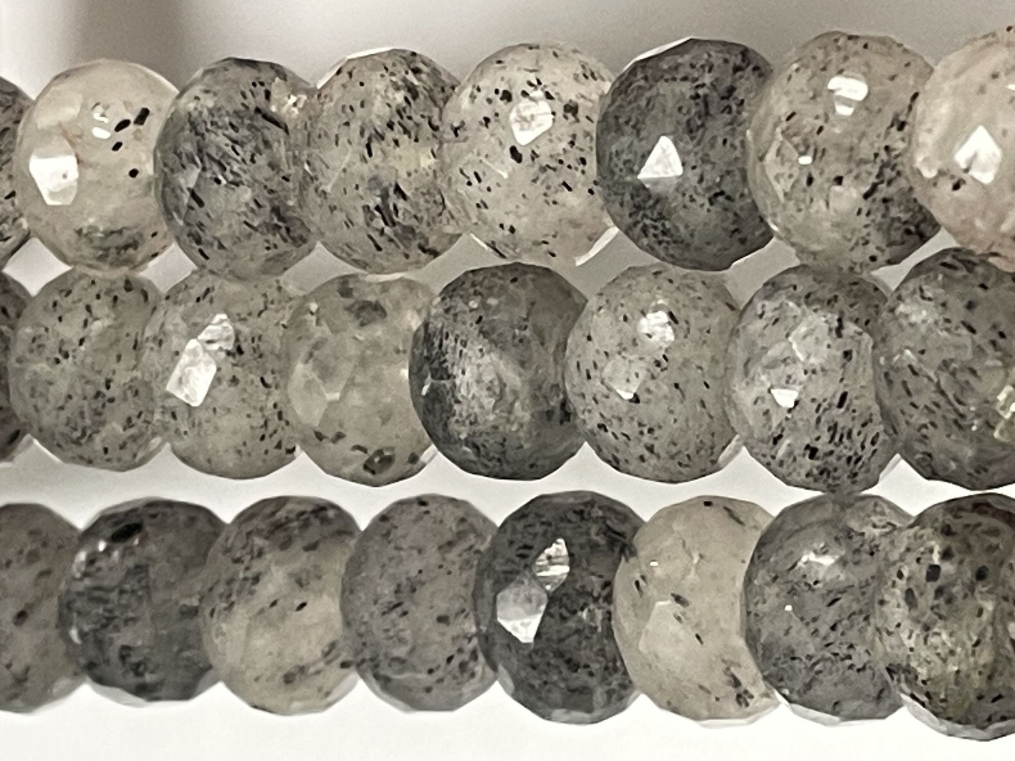 Black Rutilated Quartz Rondelle Faceted