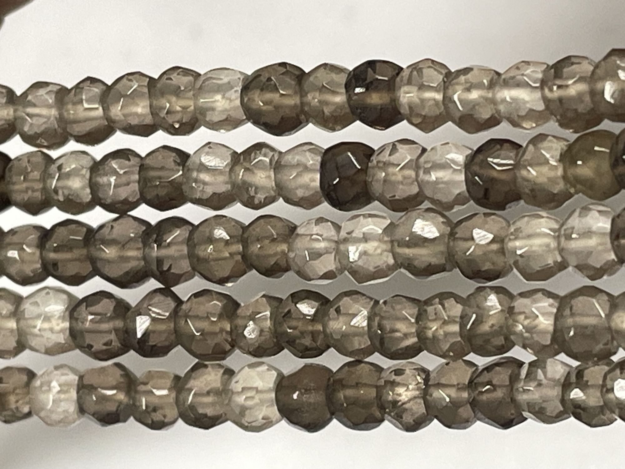 Smoky Quartz Rondelle Faceted