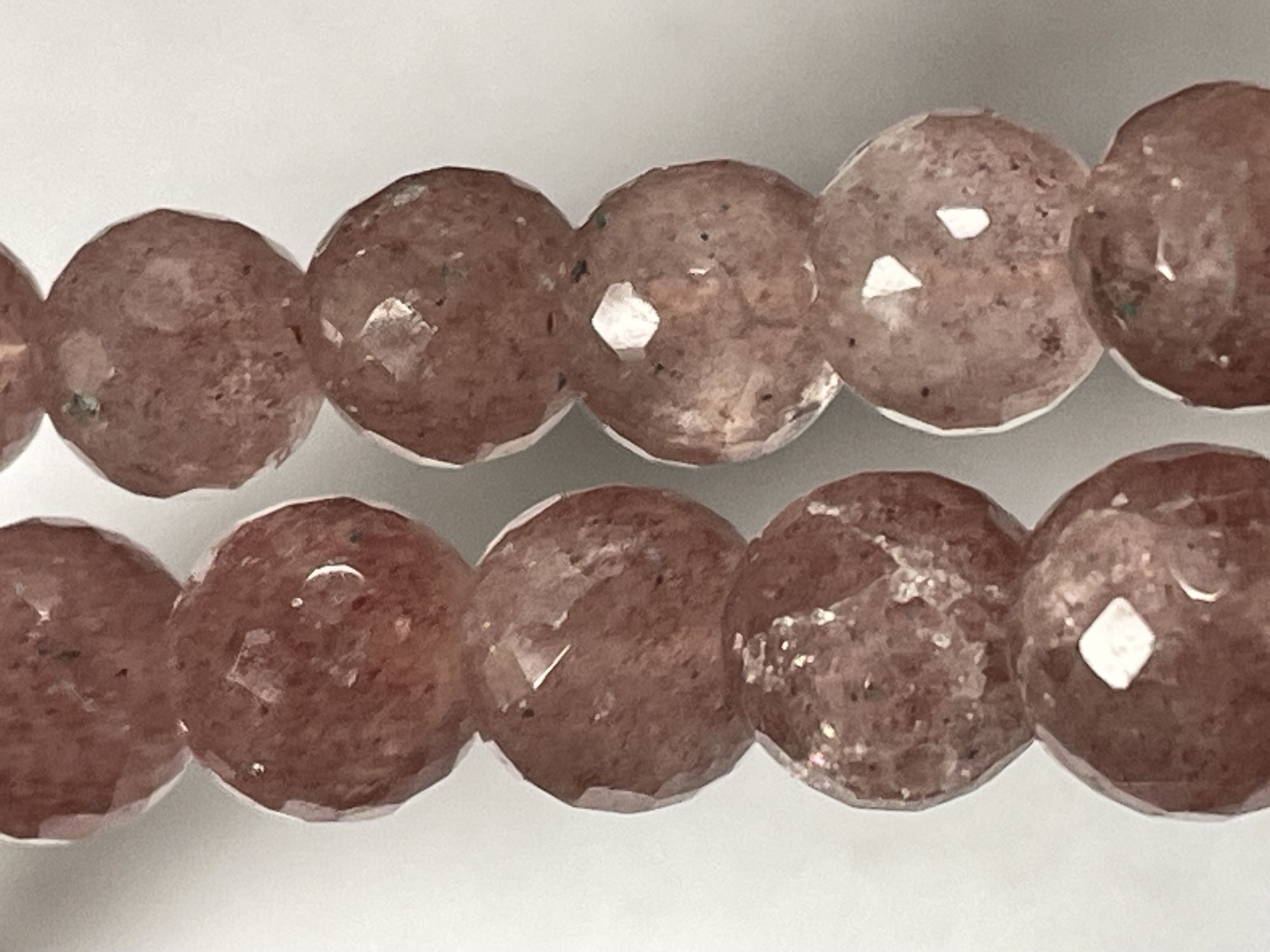 Pink Strawberry Quartz Round Faceted
