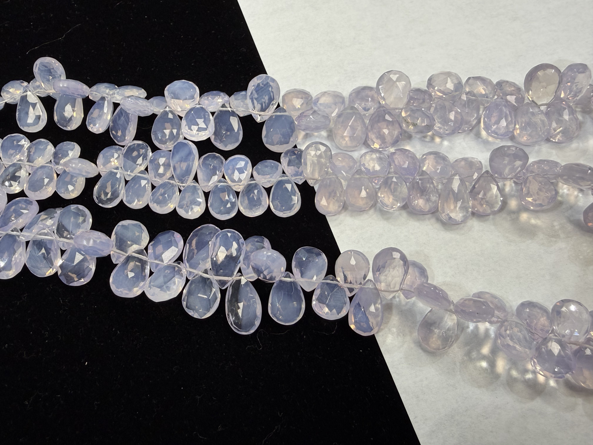 SCOROLITE LAVENDER QUARTZ PEARS FACETED