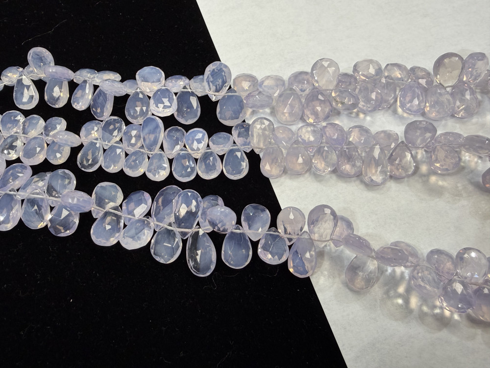 Image of SCOROLITE LAVENDER QUARTZ PEARS FACETED