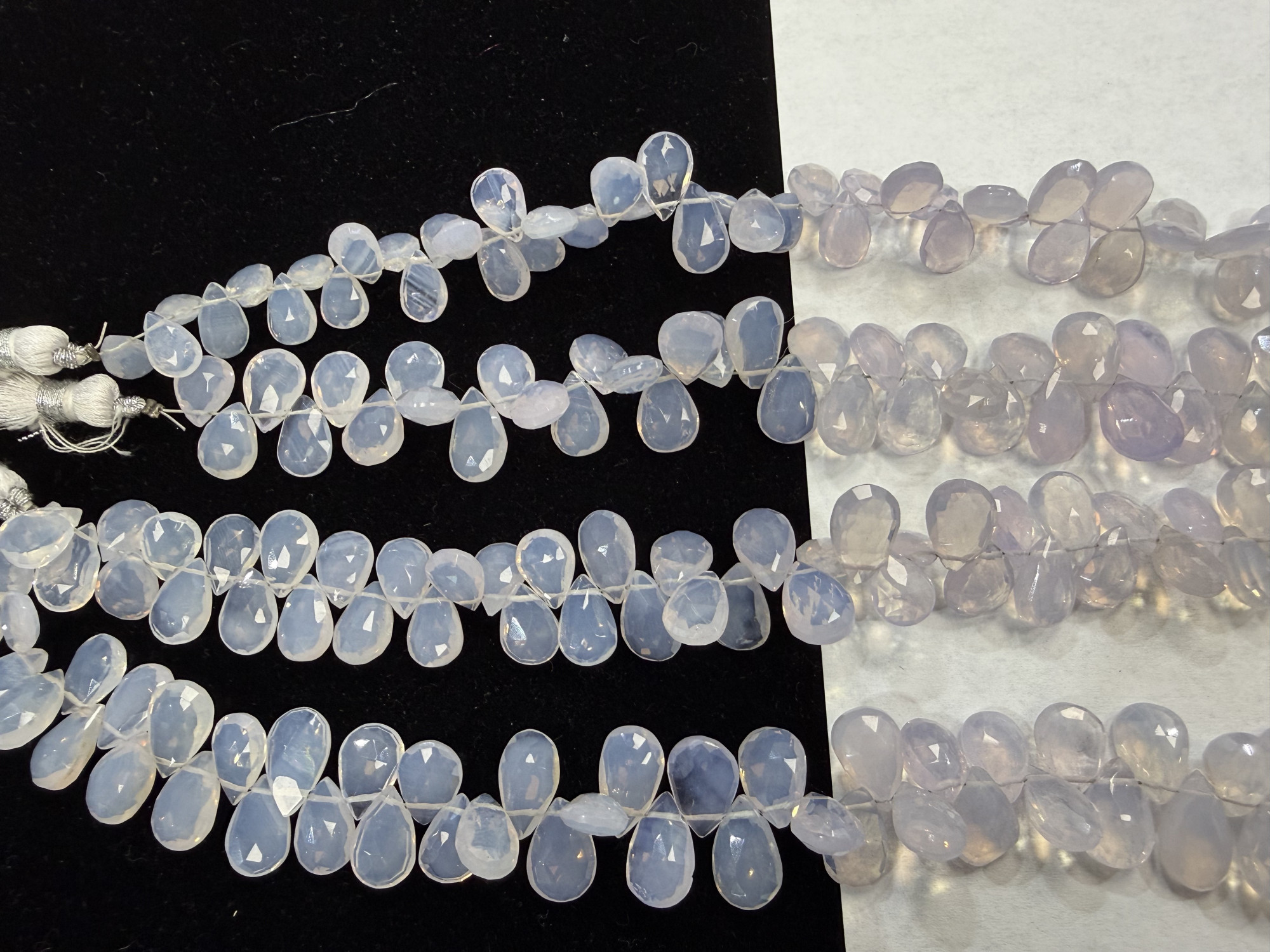 SCOROLITE LAVENDER QUARTZ PEARS FACETED