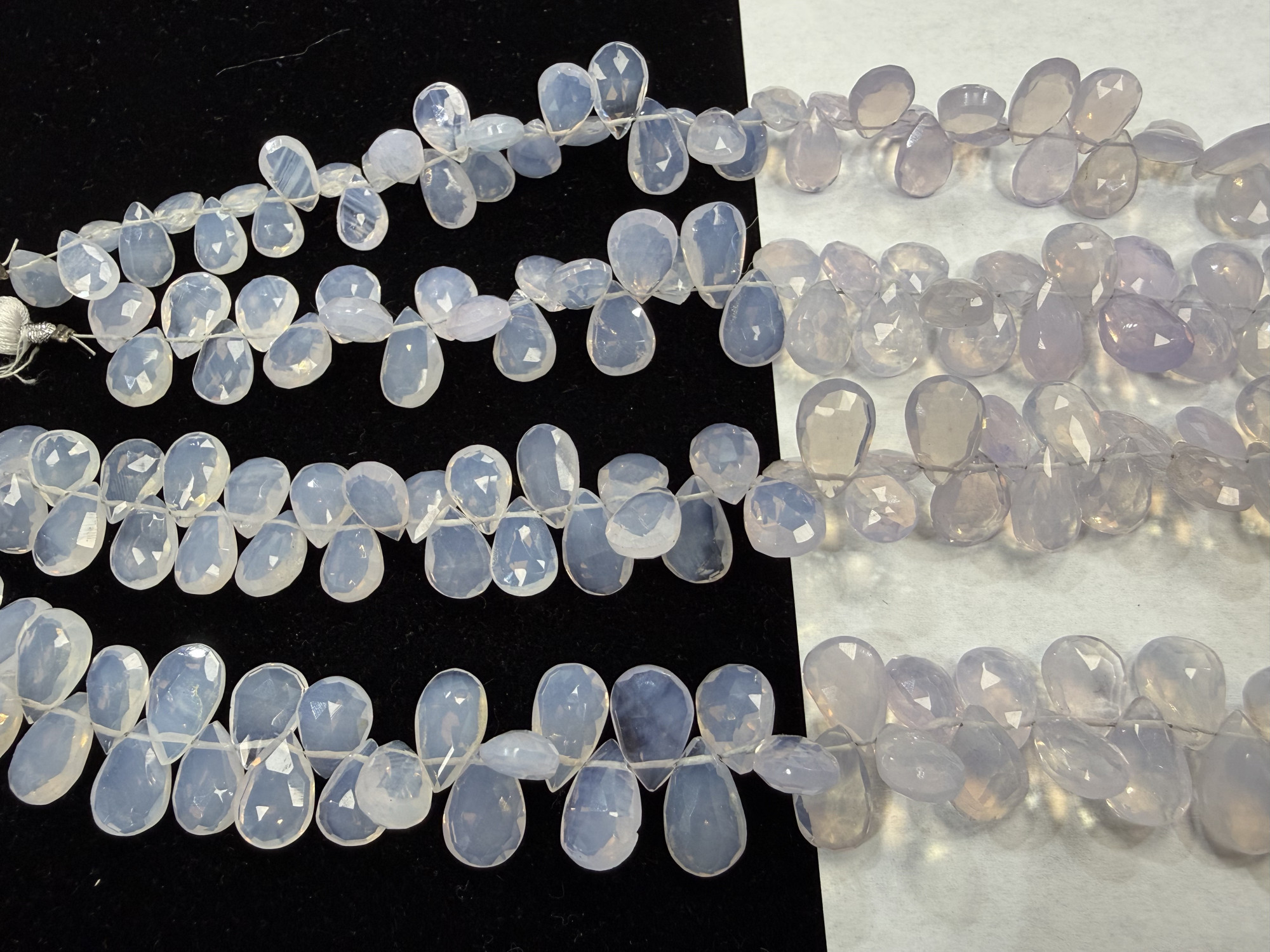 SCOROLITE LAVENDER QUARTZ PEARS FACETED