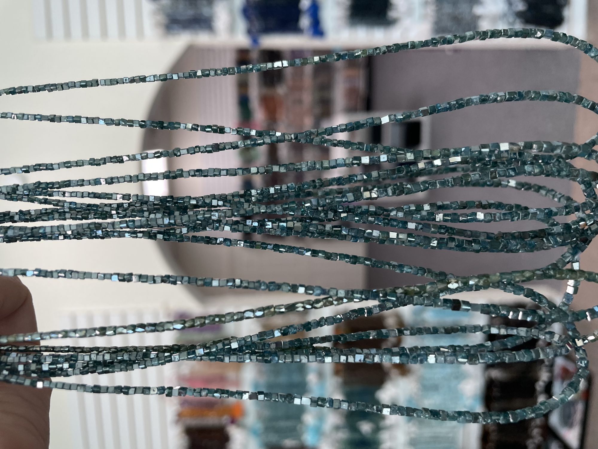 Blue Diamond Slim-Cube Faceted