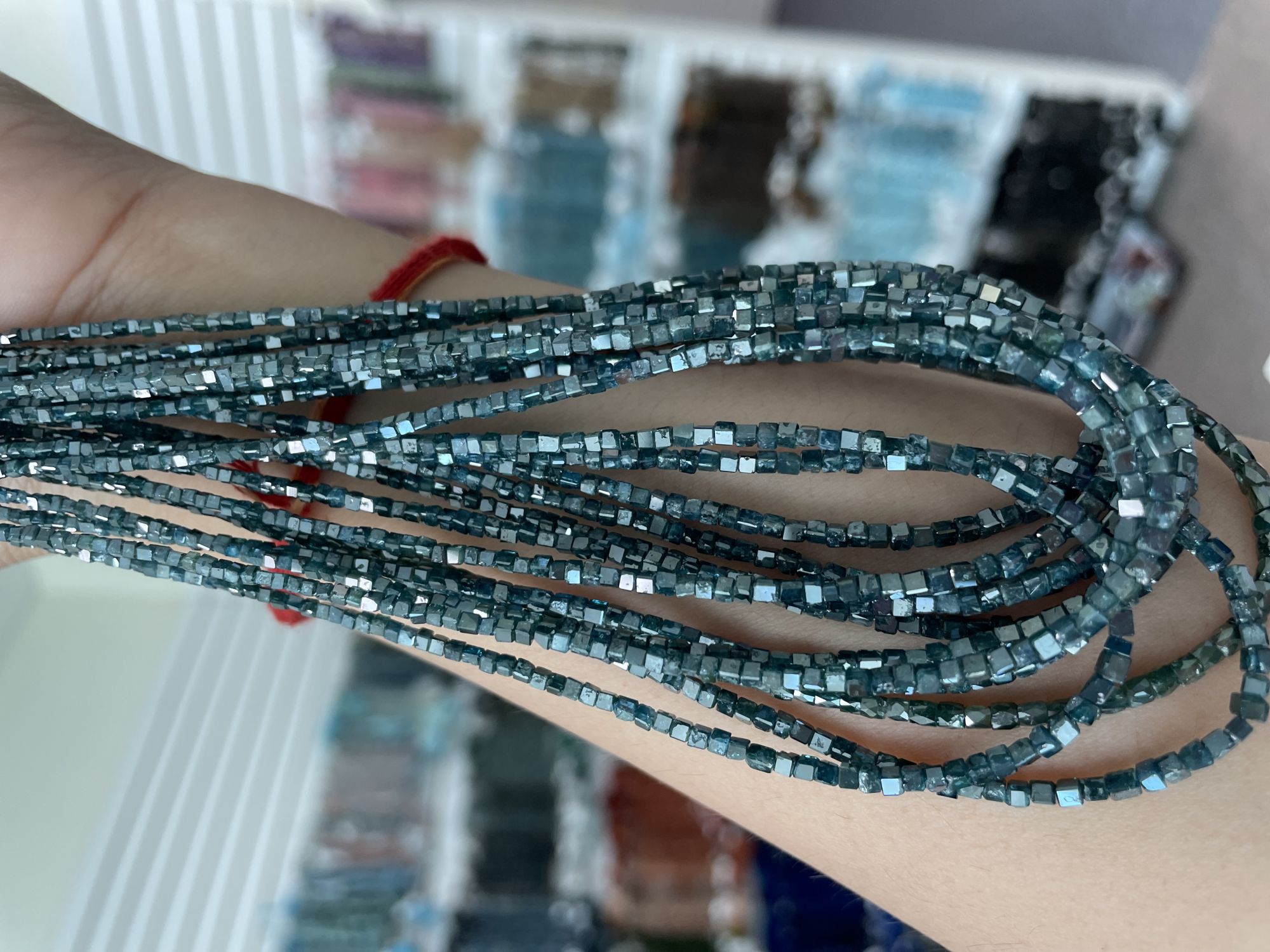 Blue Diamond Slim-Cube Faceted