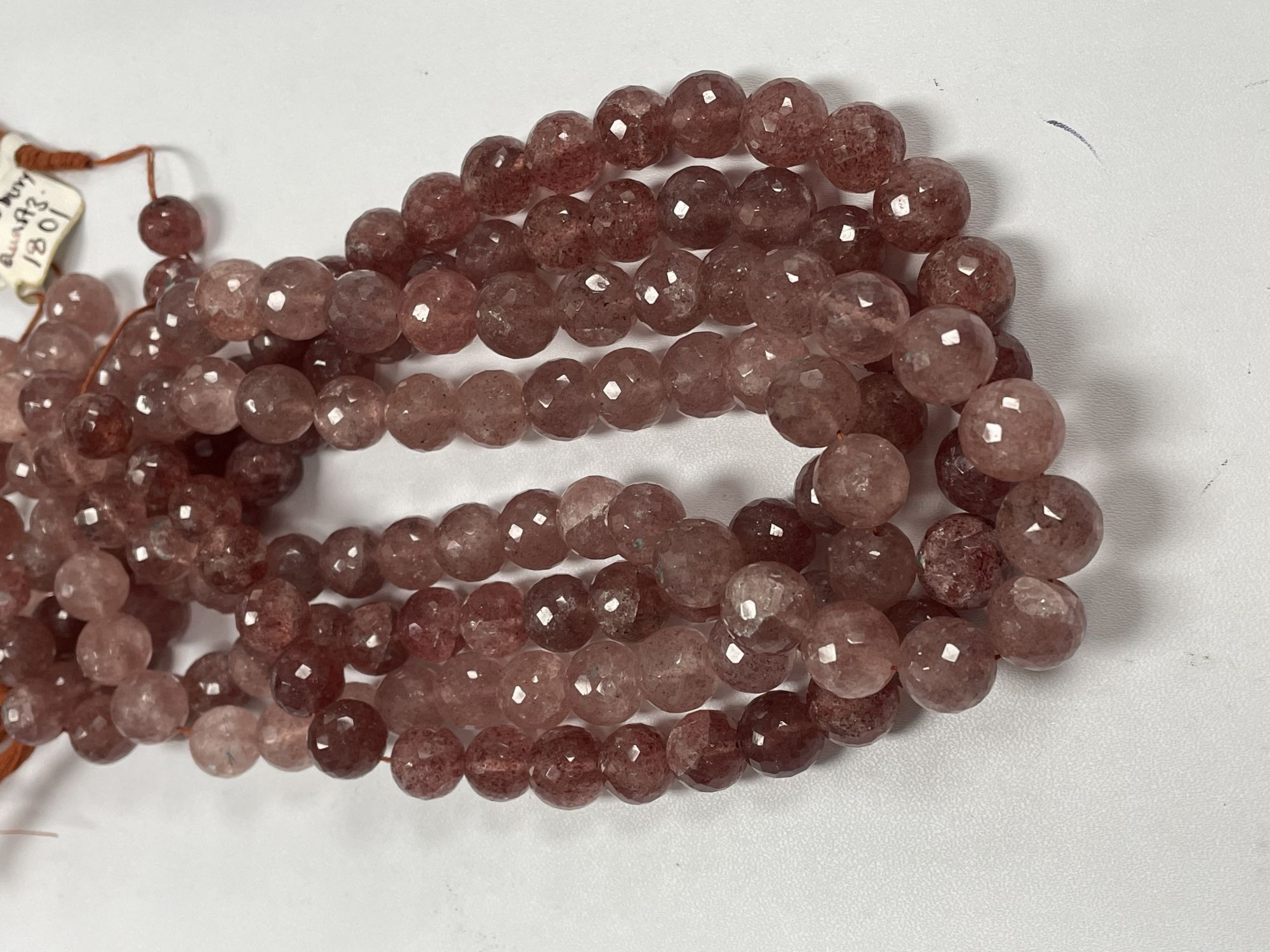 Pink Strawberry Quartz Round Faceted