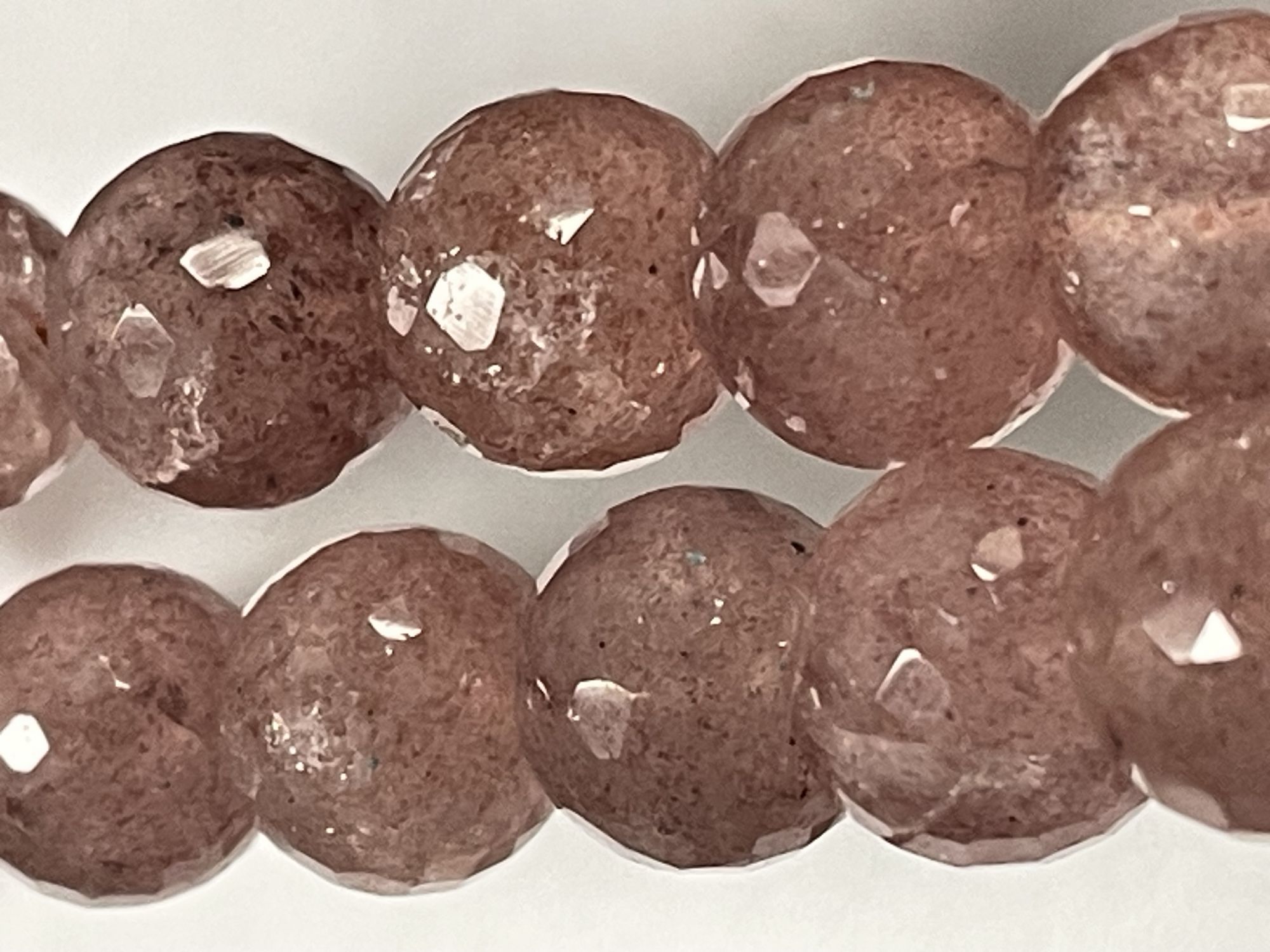 Pink Strawberry Quartz Round Faceted