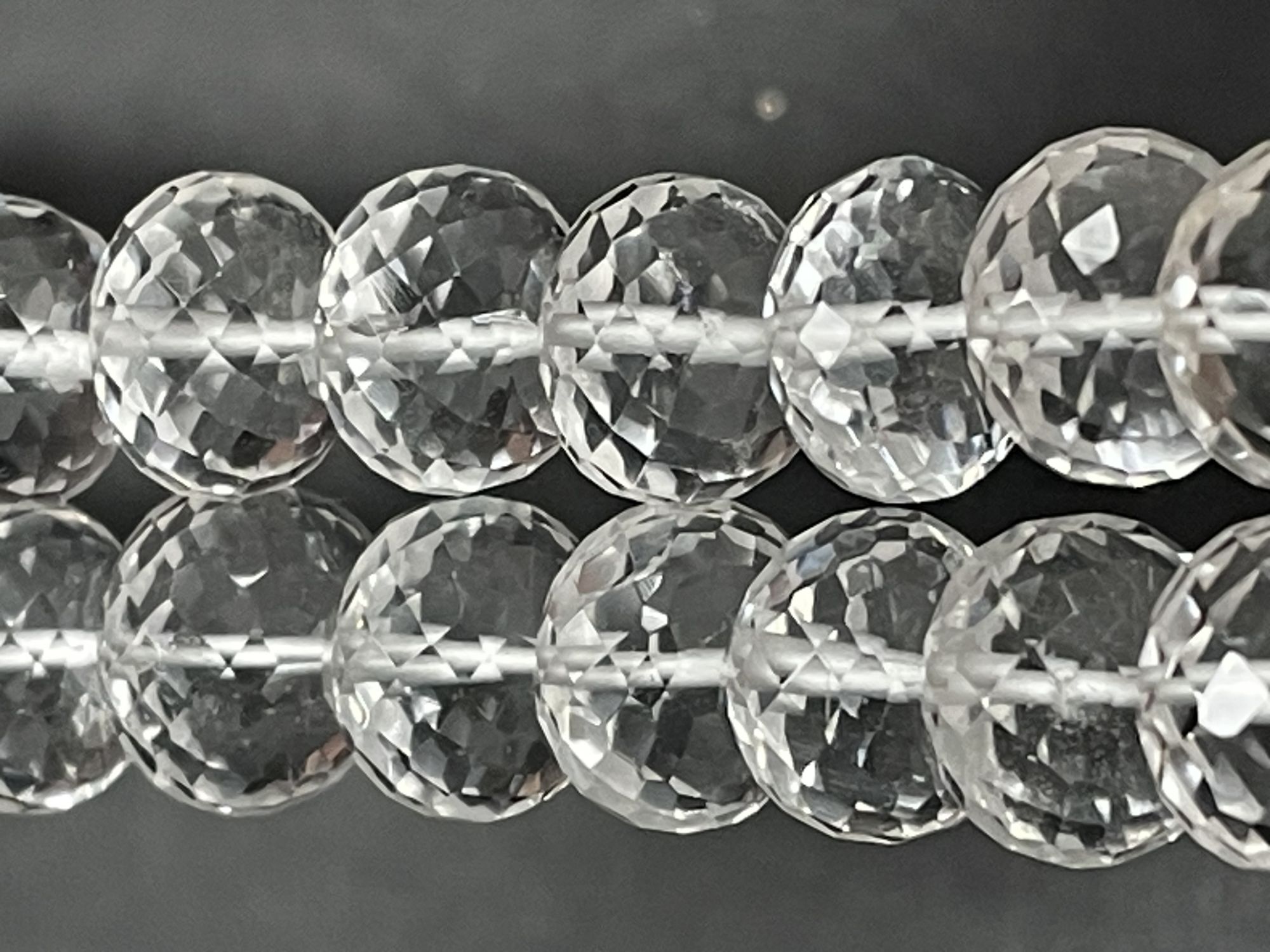 Crystal Quartz Rondelle Faceted