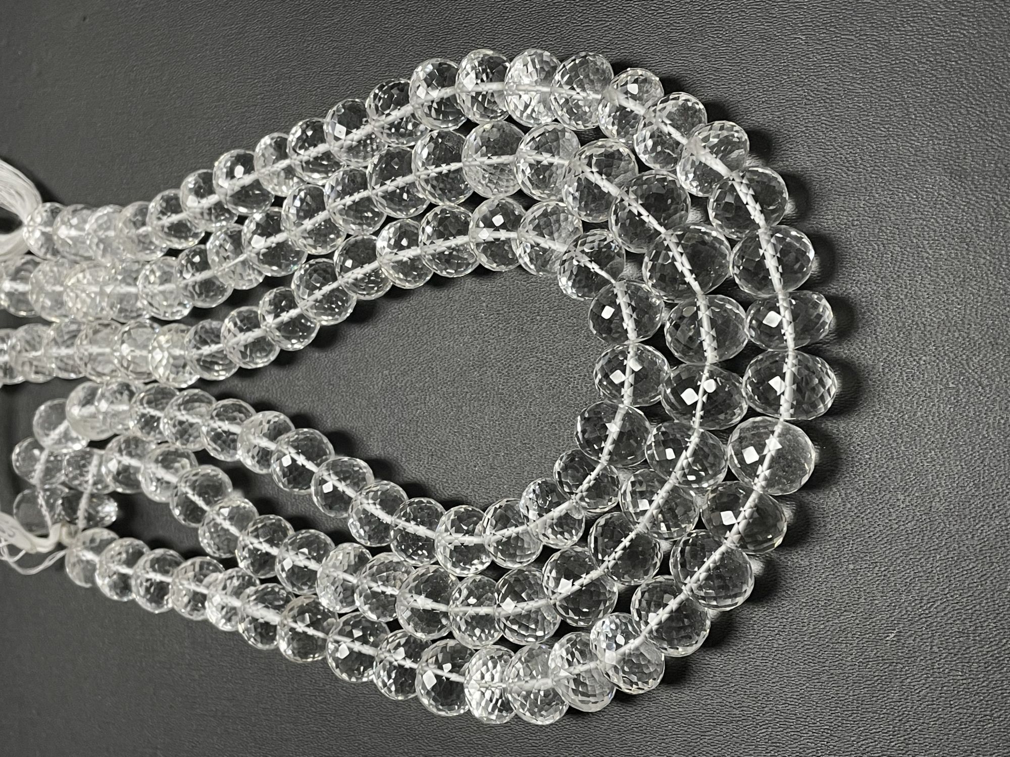 Crystal Quartz Rondelle Faceted