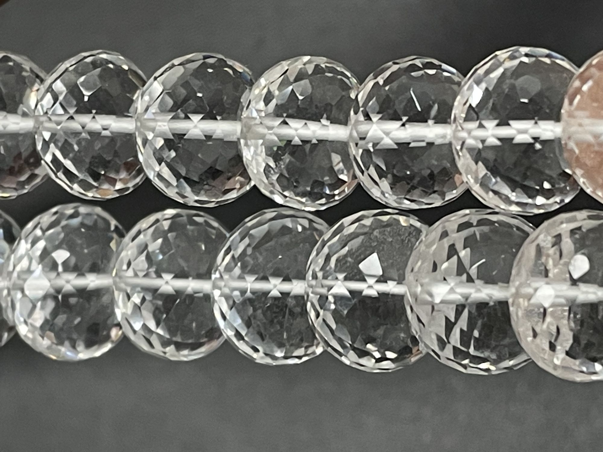 Crystal Quartz Rondelle Faceted