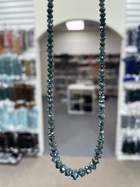 Blue Diamond Rondelle Faceted
