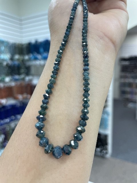 Blue Diamond Rondelle Faceted
