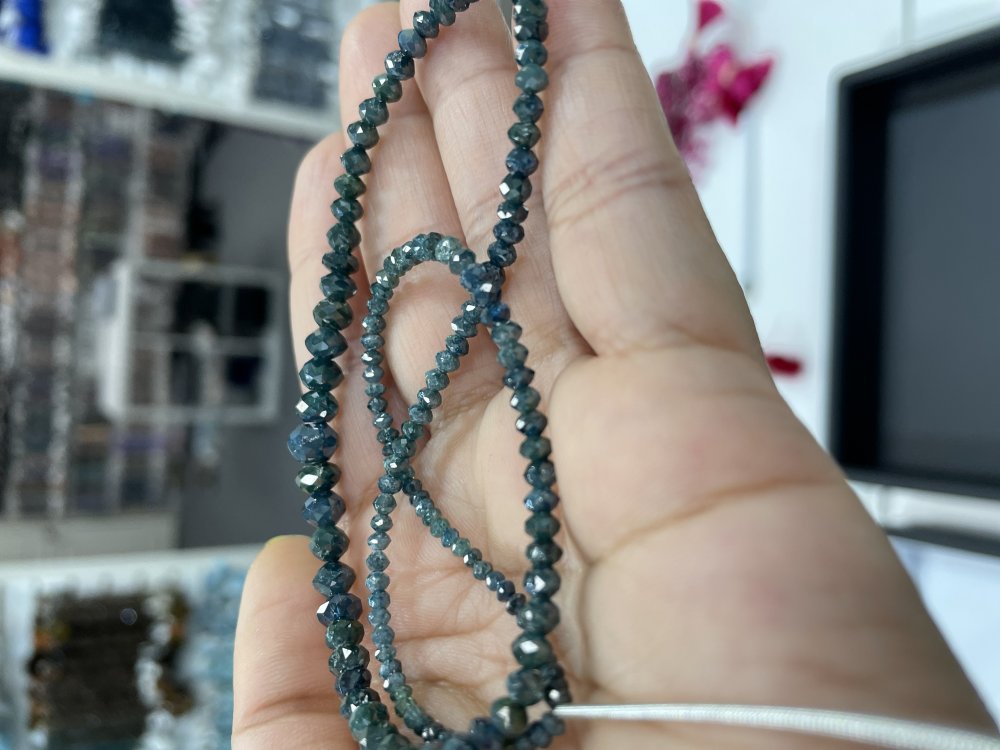 Blue Diamond Rondelle Faceted