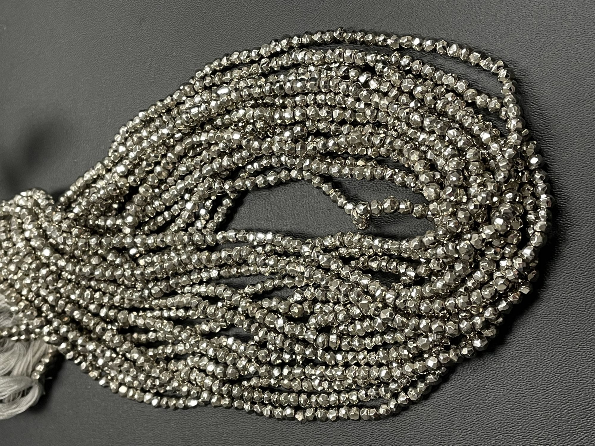 Silver Pyrite Rondelle Faceted