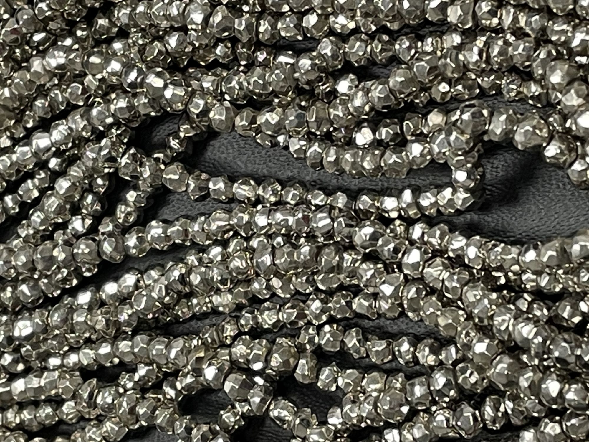 Silver Pyrite Rondelle Faceted