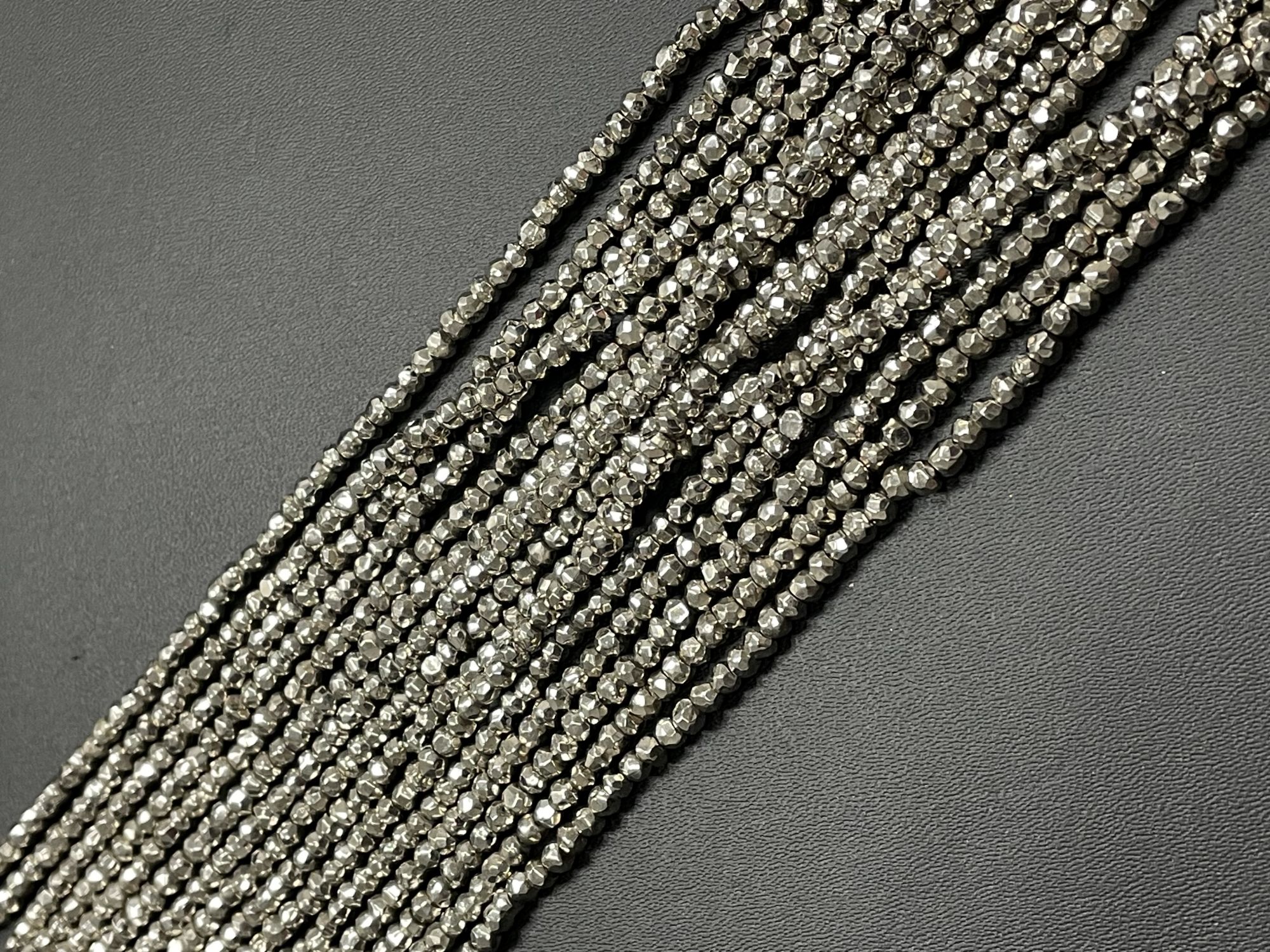 Silver Pyrite Rondelle Faceted