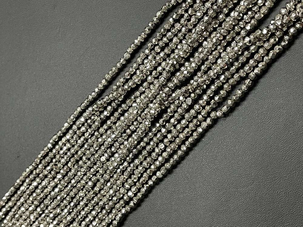 Silver Pyrite Rondelle Faceted