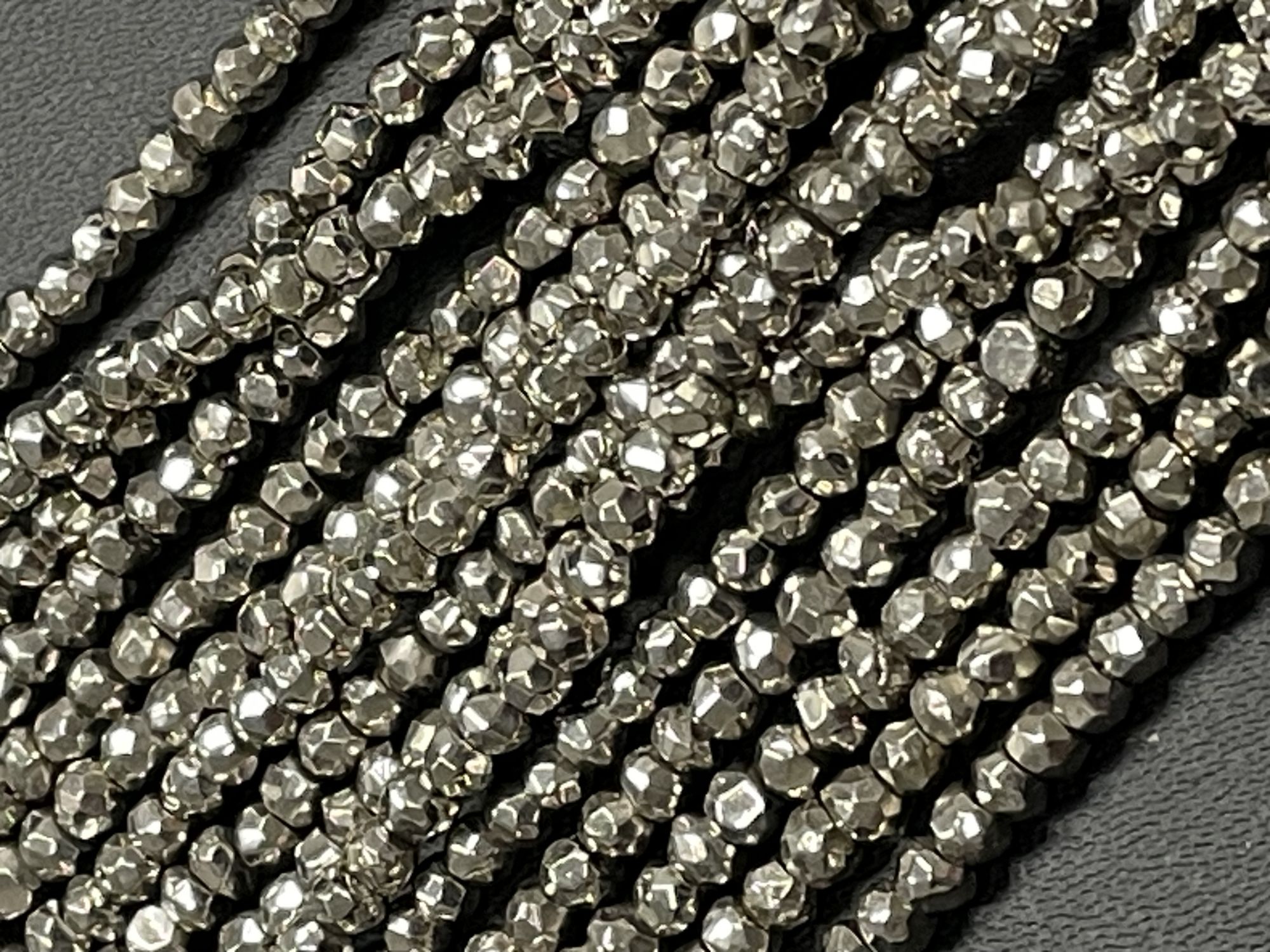 Silver Pyrite Rondelle Faceted