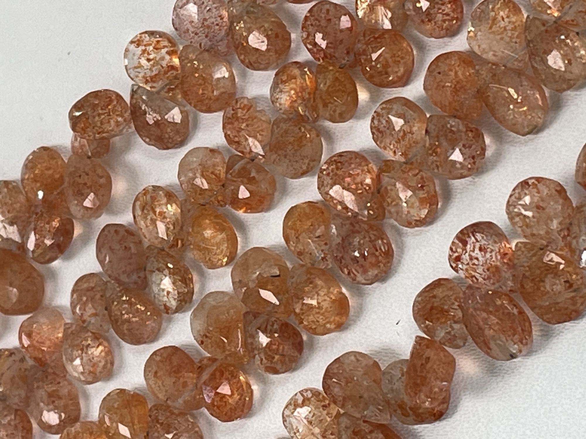 Sunstone Pear Faceted
