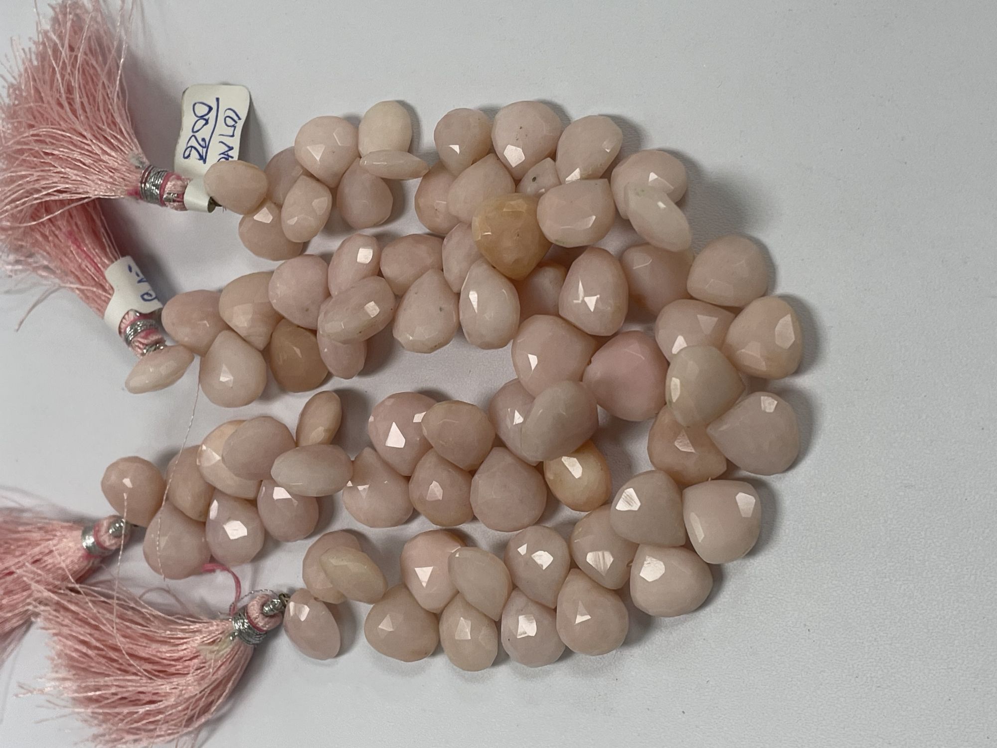 Pink Peruvian Opal Heart Faceted