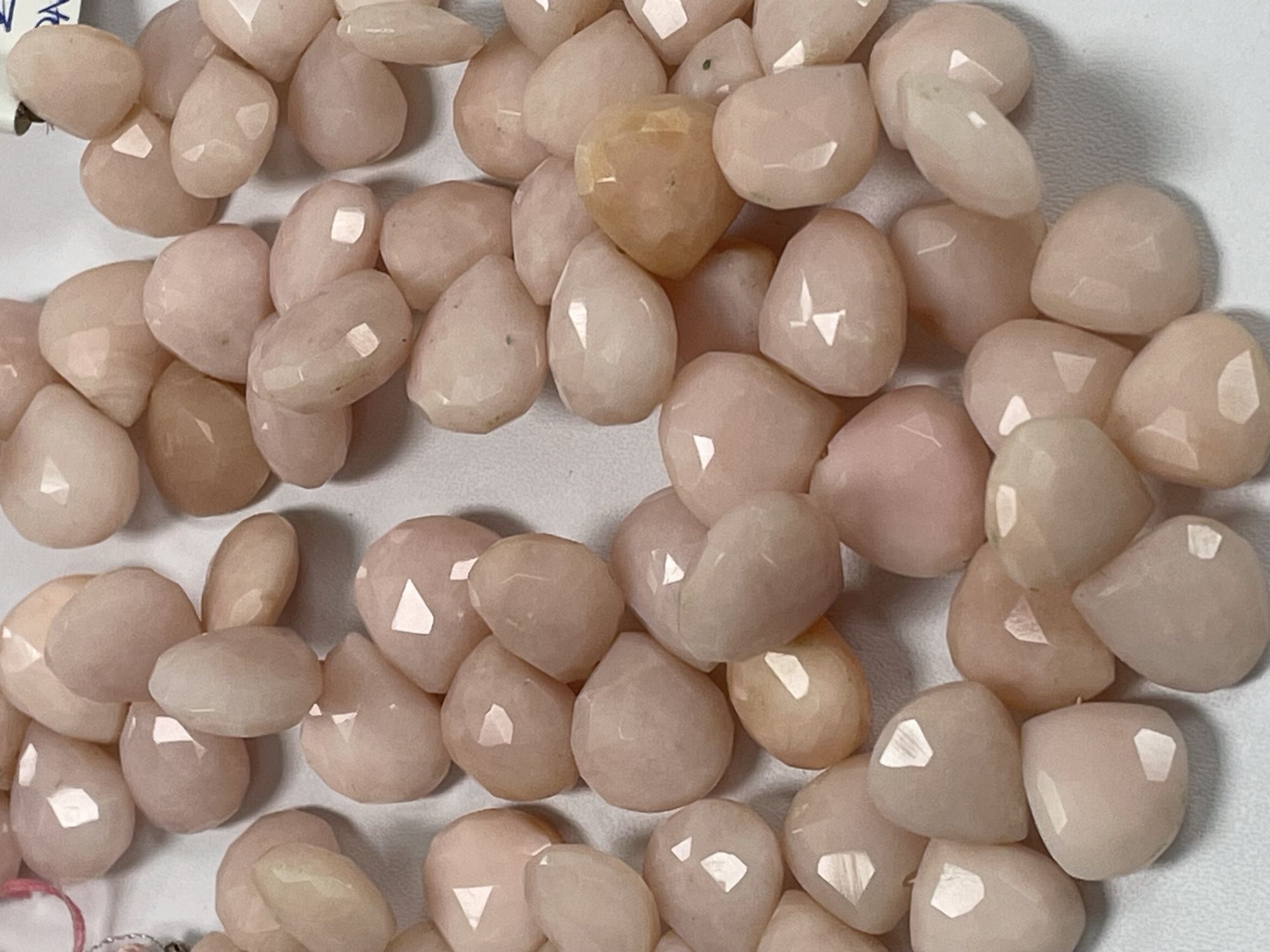 Pink Peruvian Opal Heart Faceted