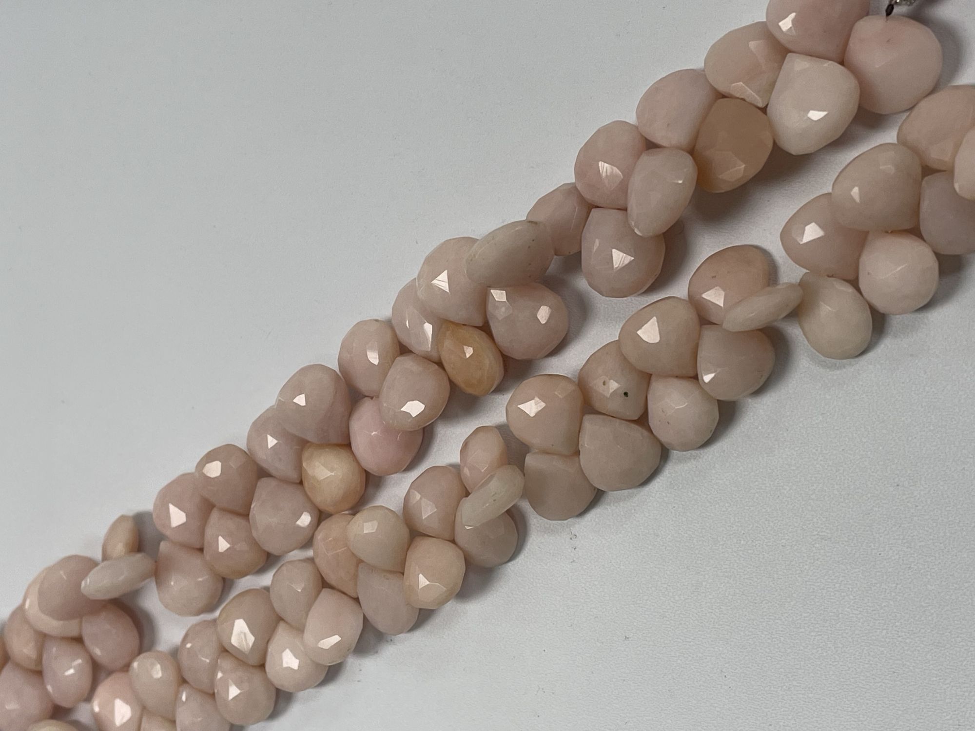 Pink Peruvian Opal Heart Faceted