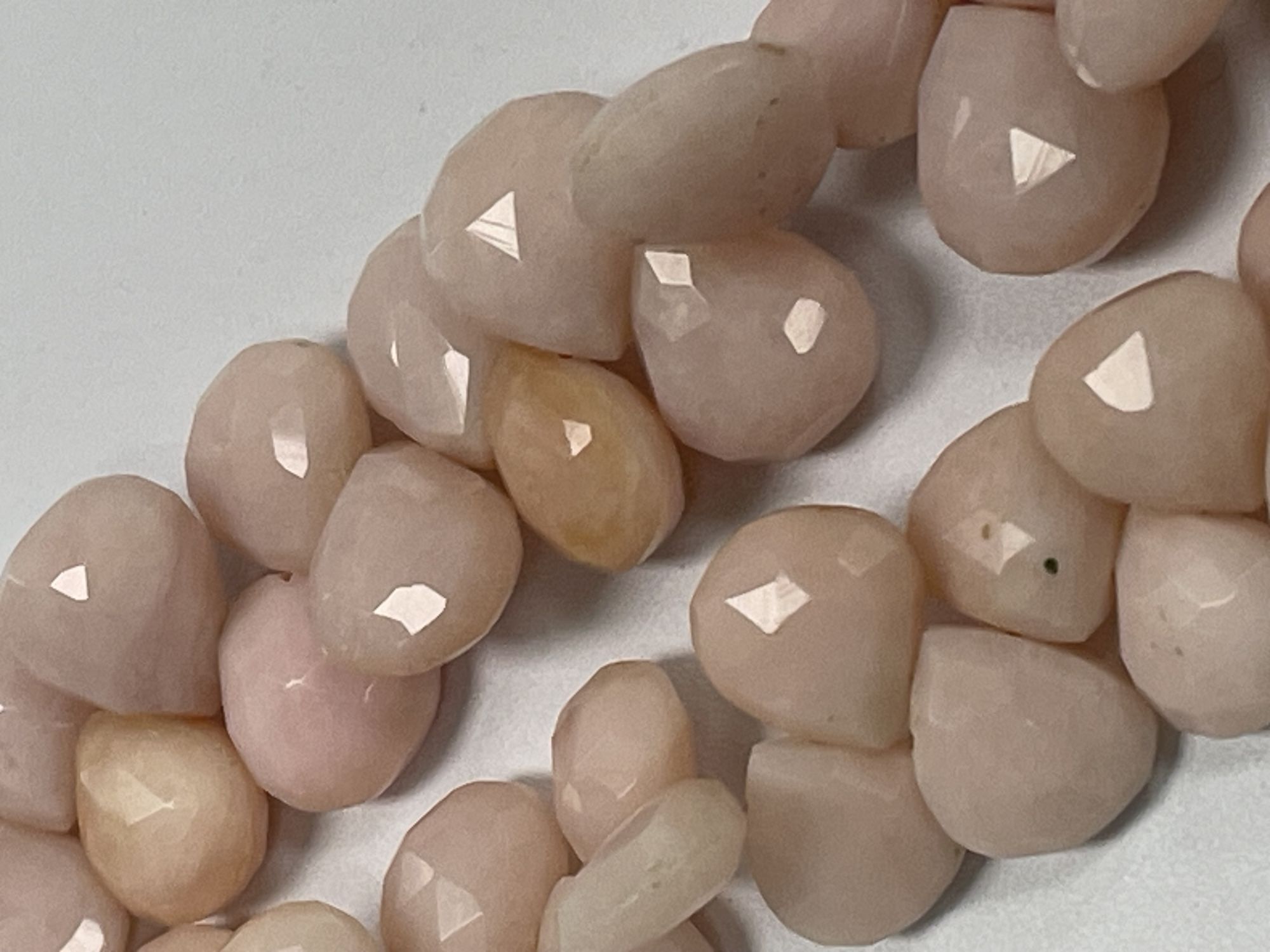 Pink Peruvian Opal Heart Faceted