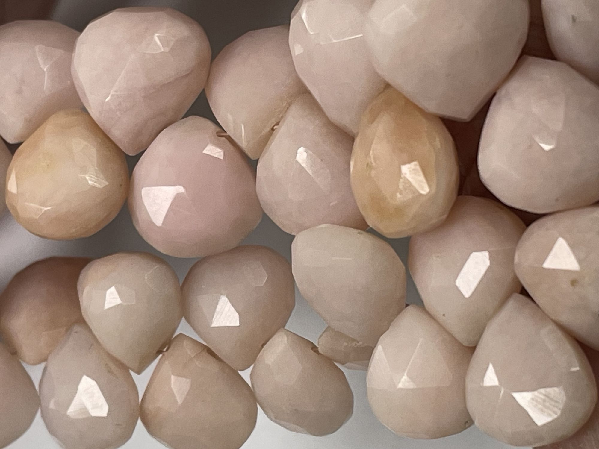 Pink Peruvian Opal Heart Faceted