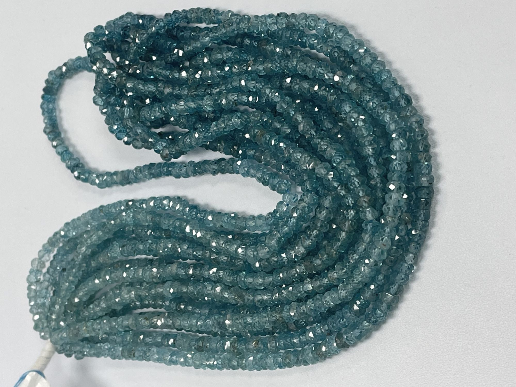 Blue Zircon Rondelle Faceted