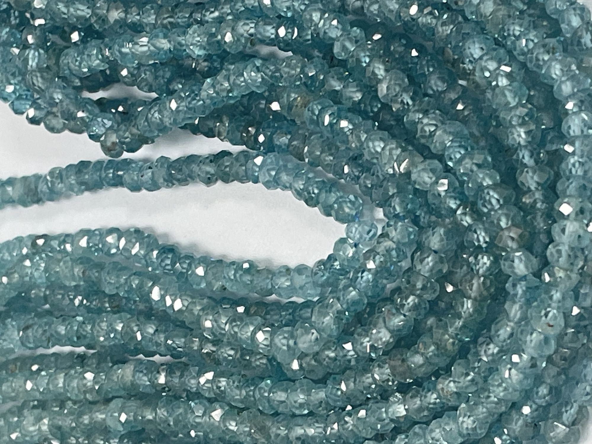 Blue Zircon Rondelle Faceted