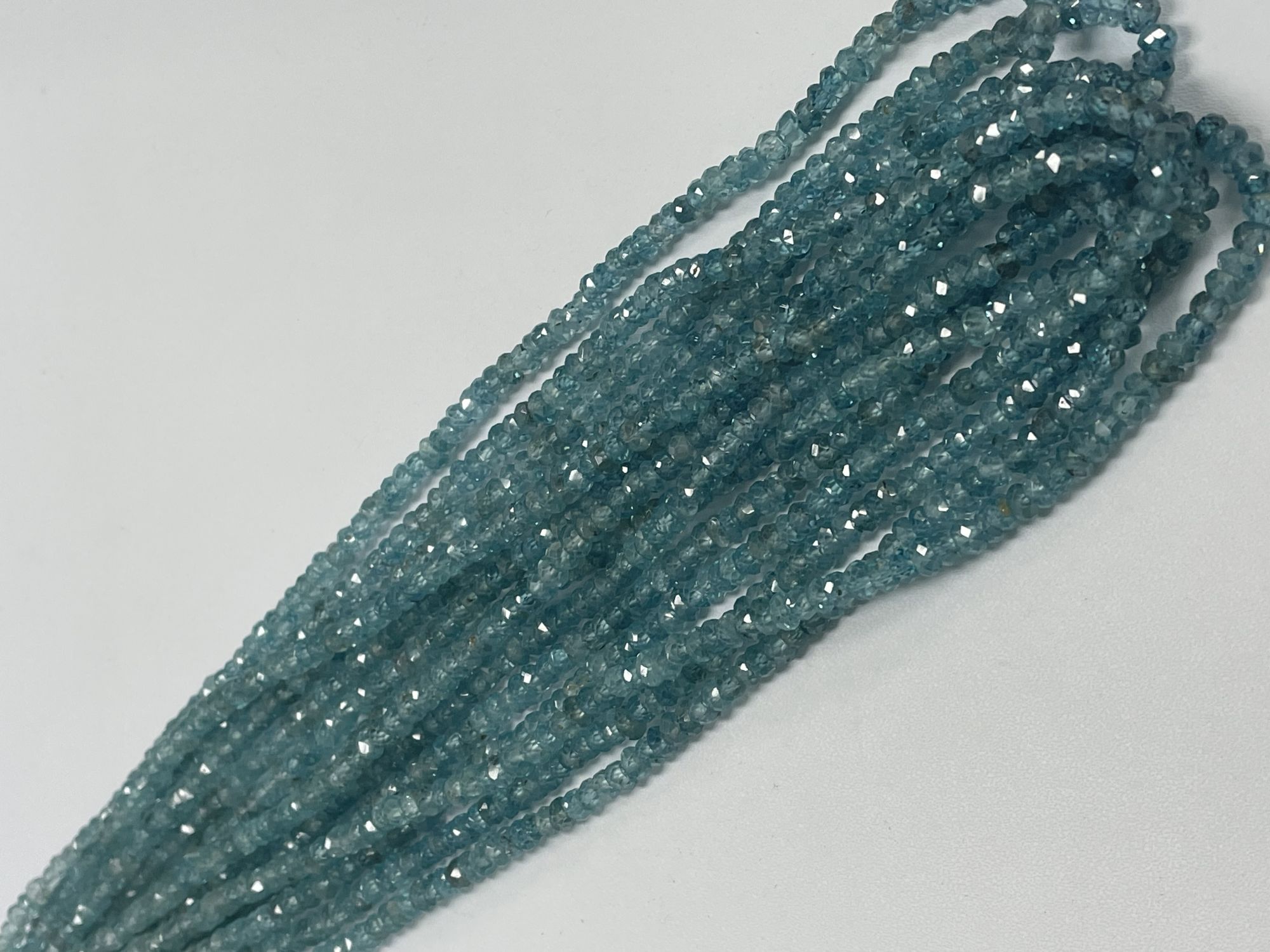 Blue Zircon Rondelle Faceted