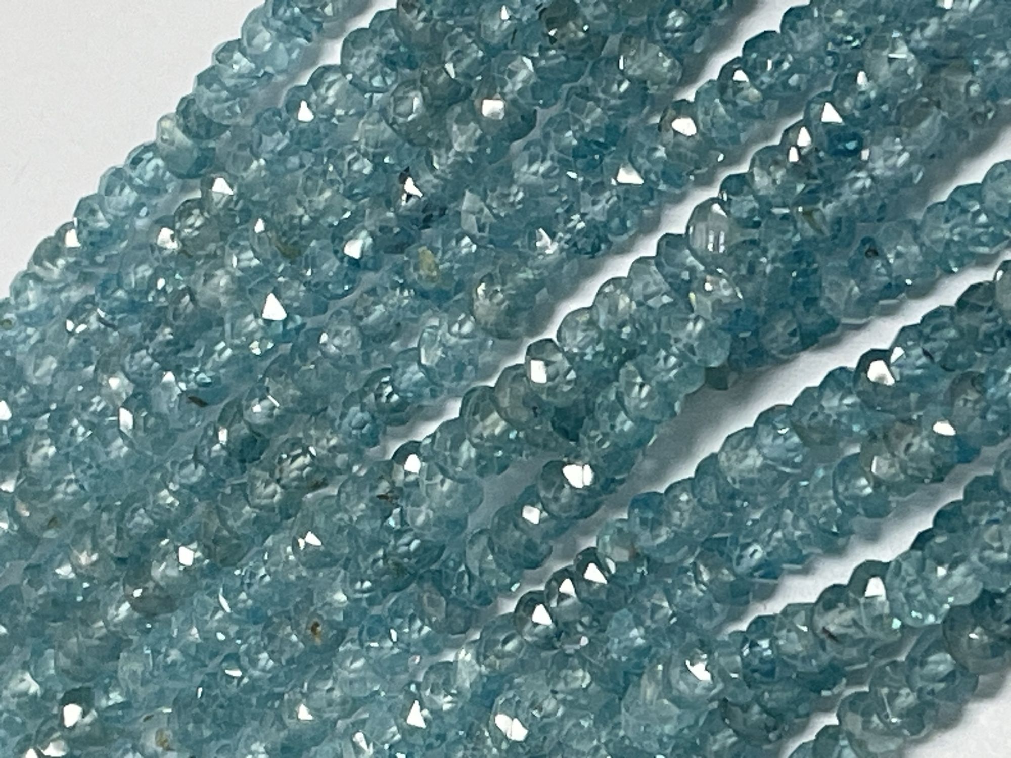 Blue Zircon Rondelle Faceted