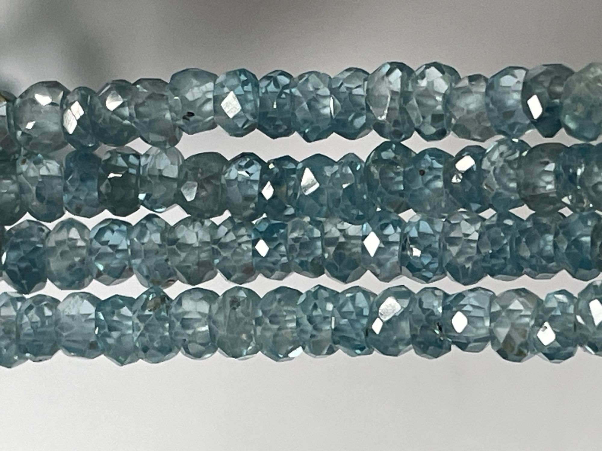 Blue Zircon Rondelle Faceted