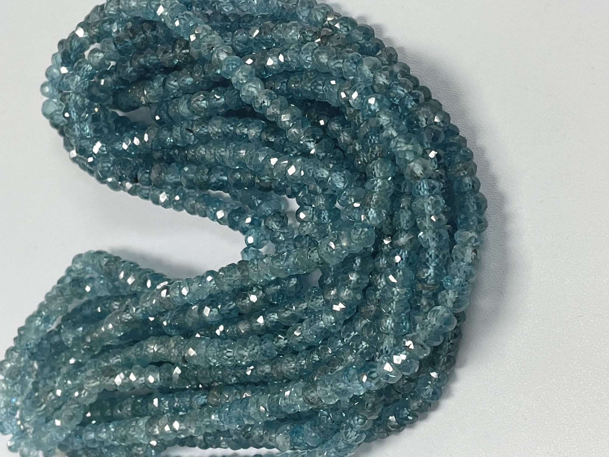 Blue Zircon Rondelle Faceted