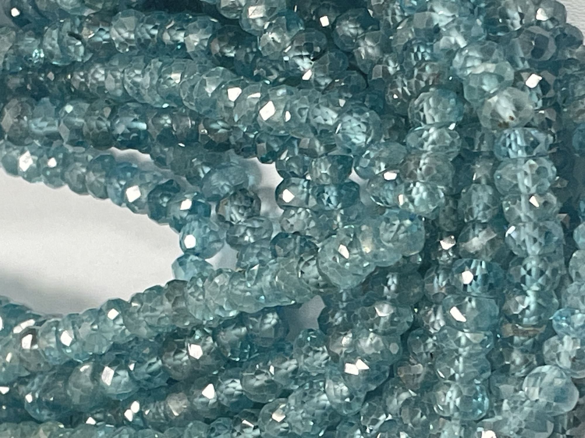 Blue Zircon Rondelle Faceted