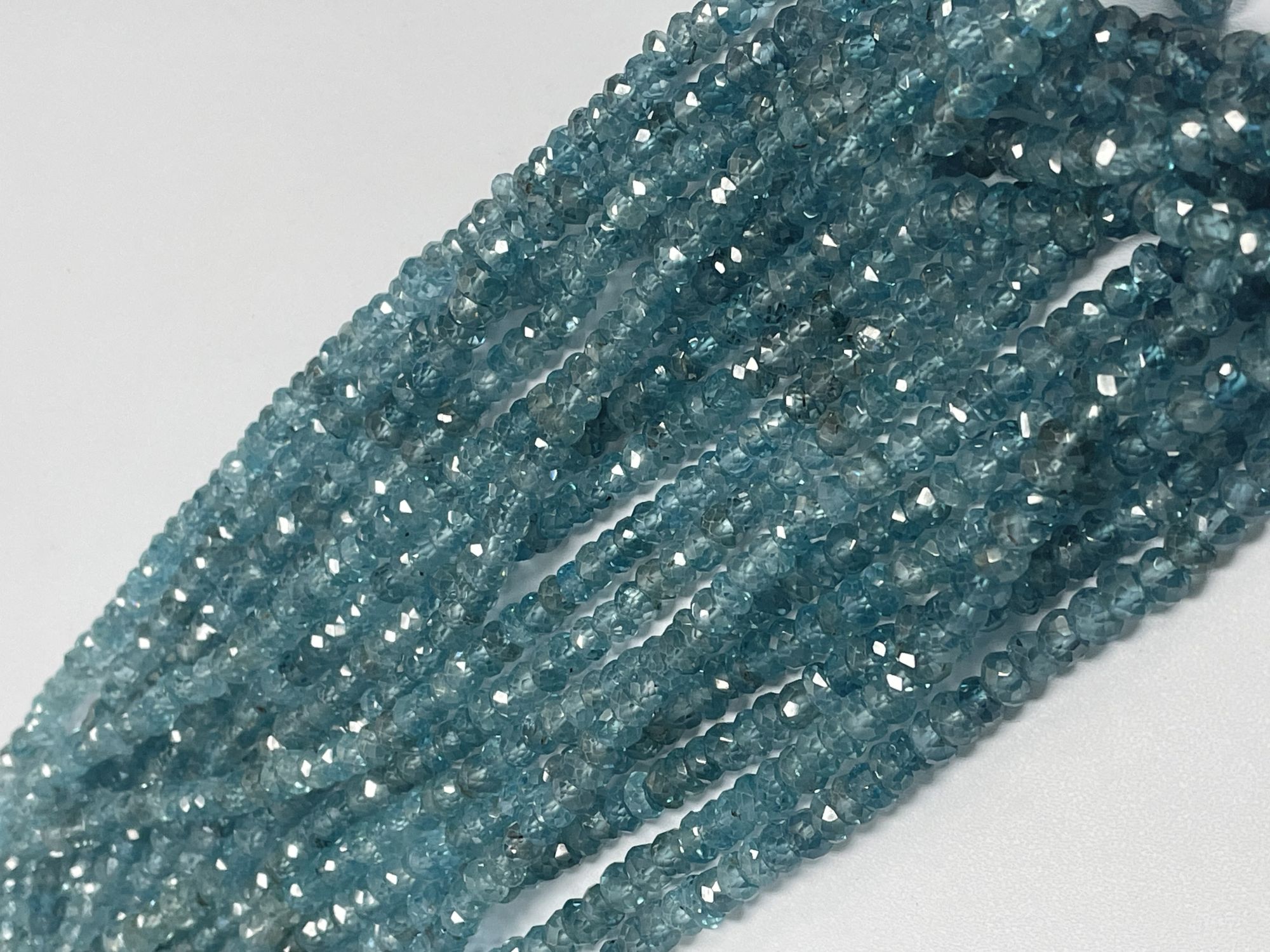 Blue Zircon Rondelle Faceted