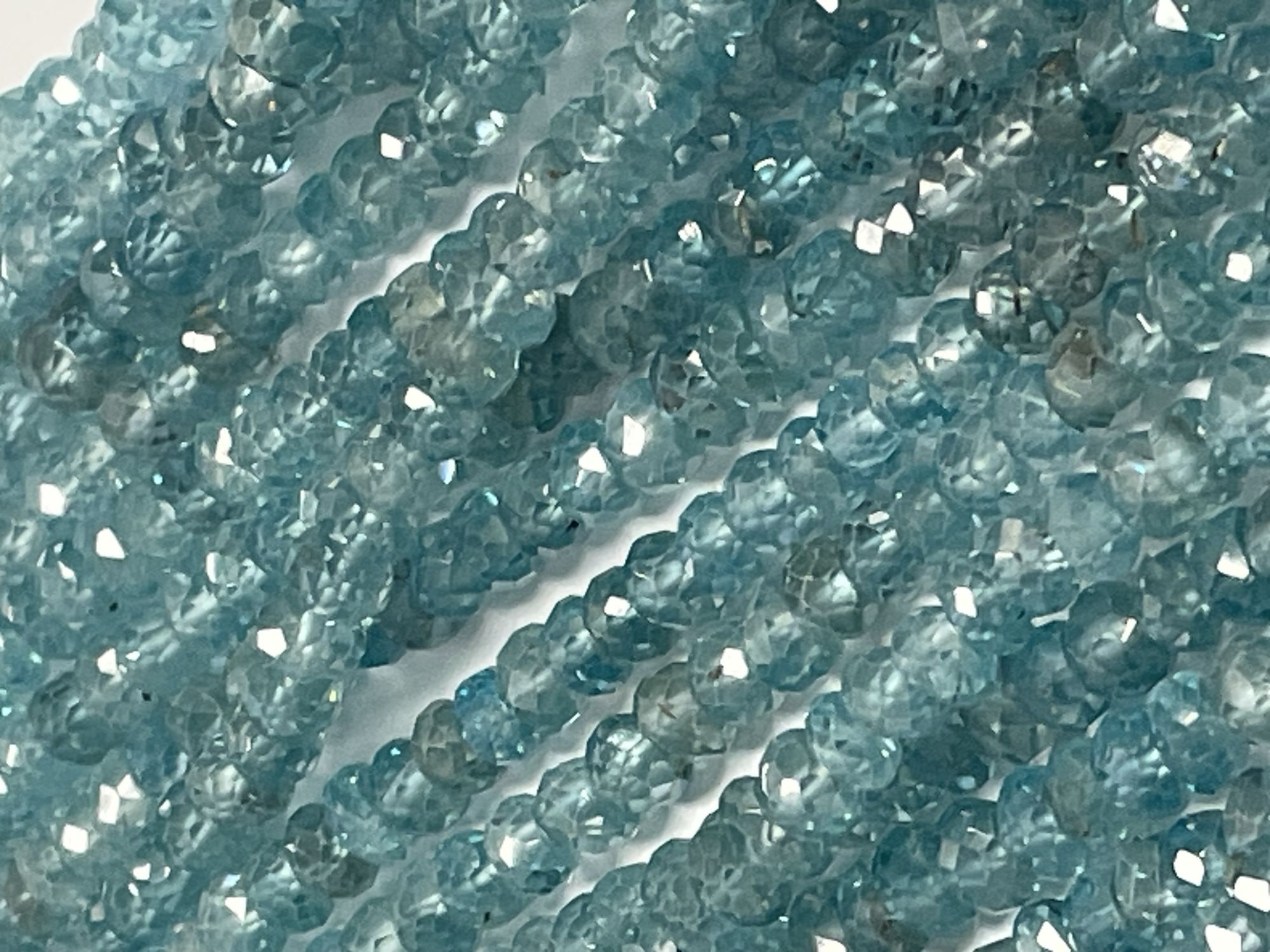 Blue Zircon Rondelle Faceted