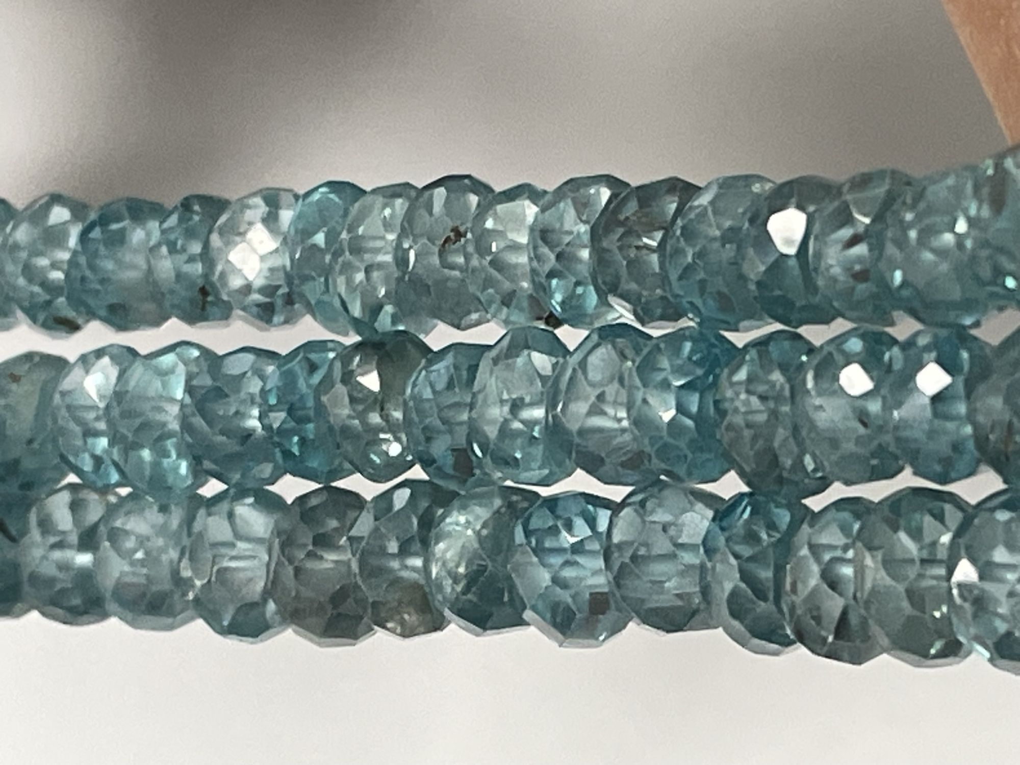 Blue Zircon Rondelle Faceted