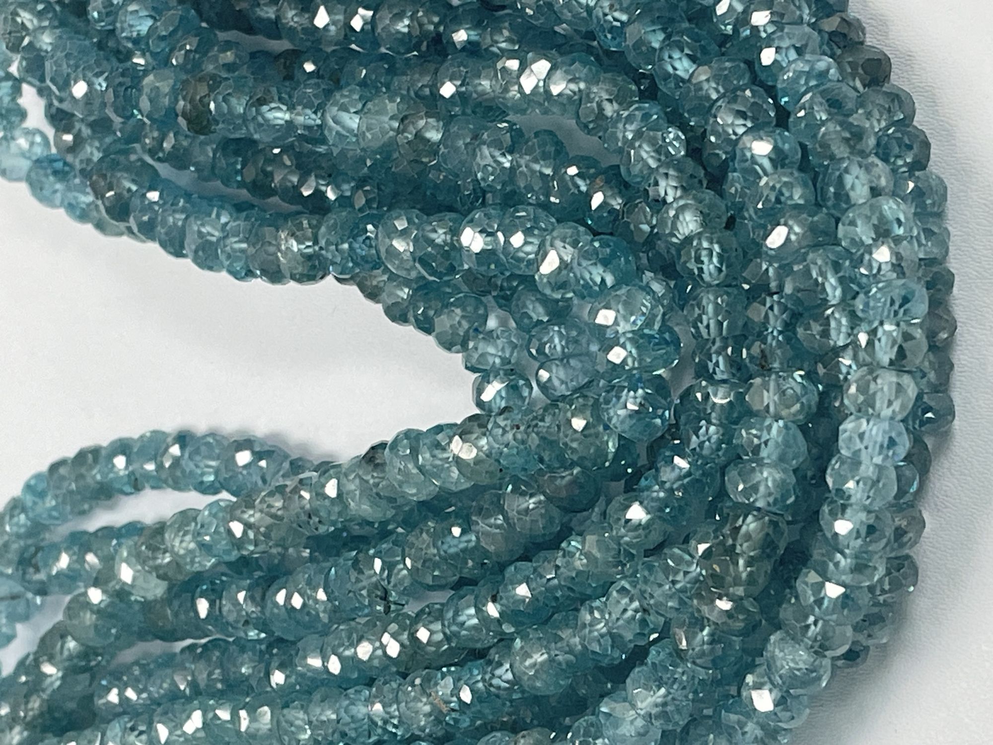 Blue Zircon Rondelle Faceted