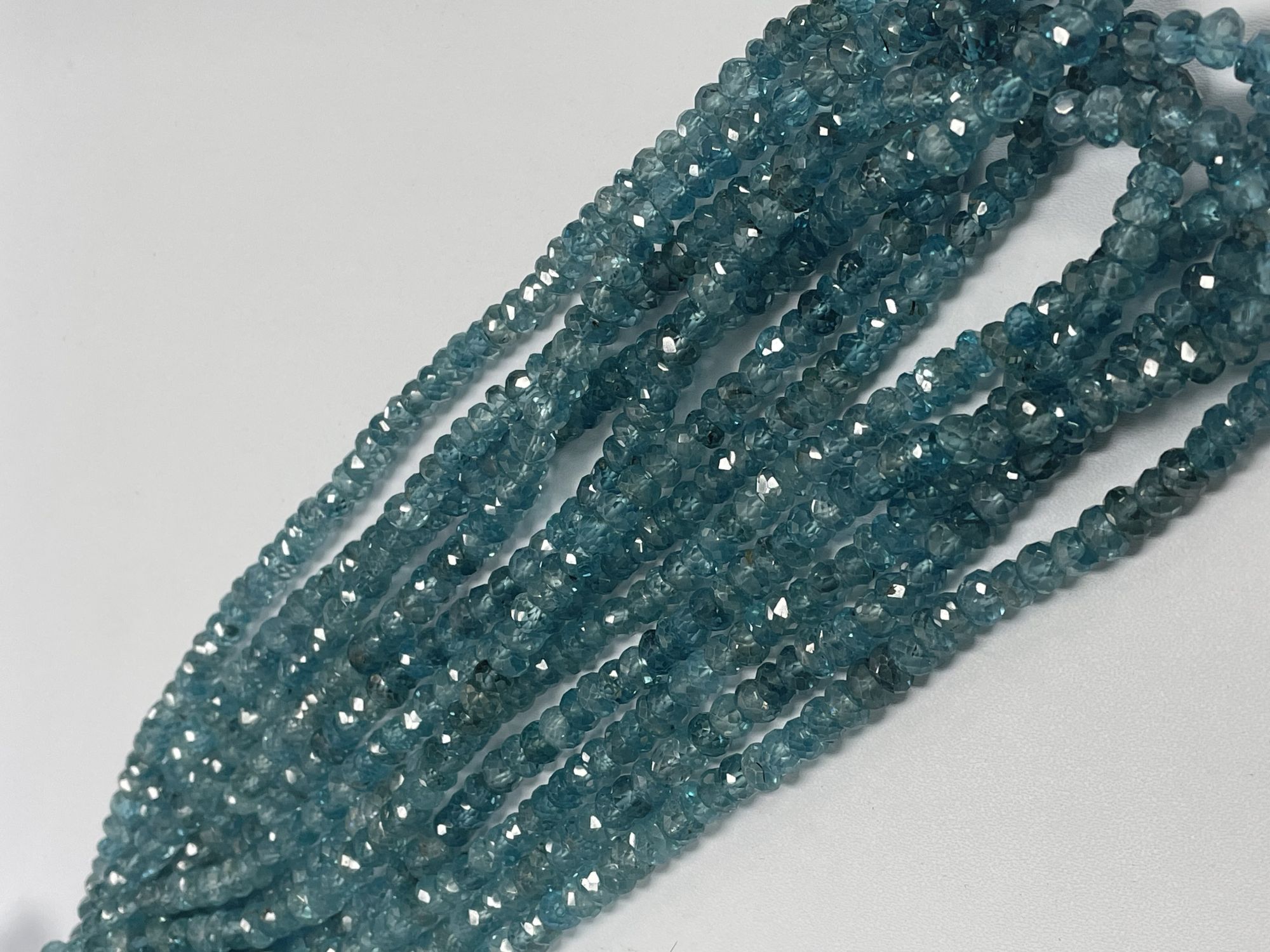 Blue Zircon Rondelle Faceted