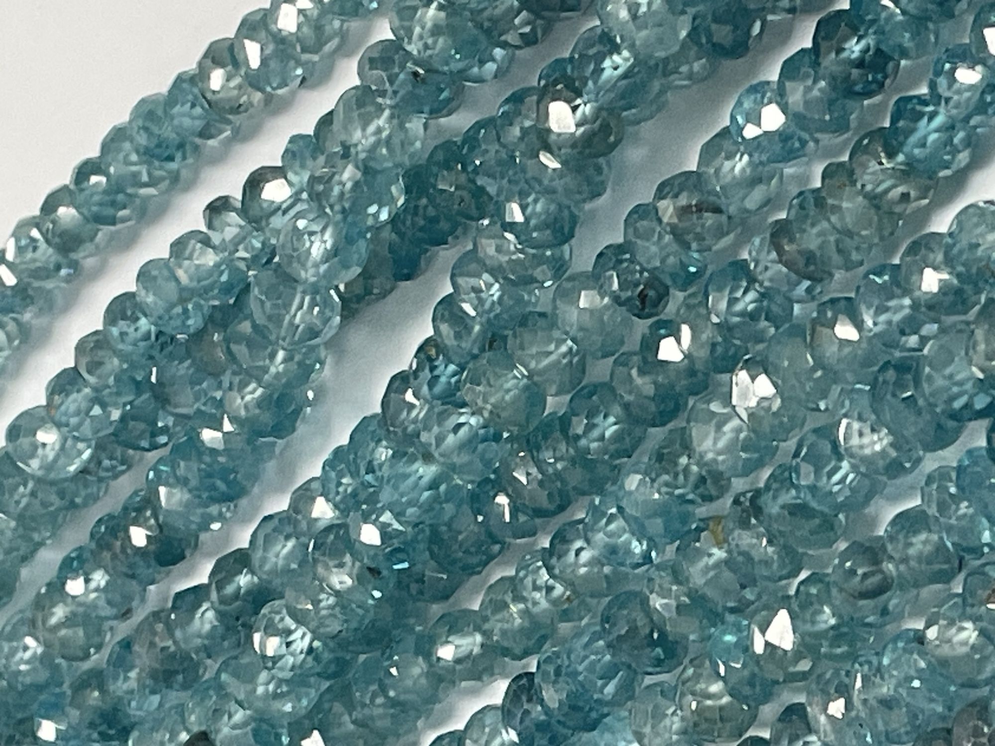 Blue Zircon Rondelle Faceted