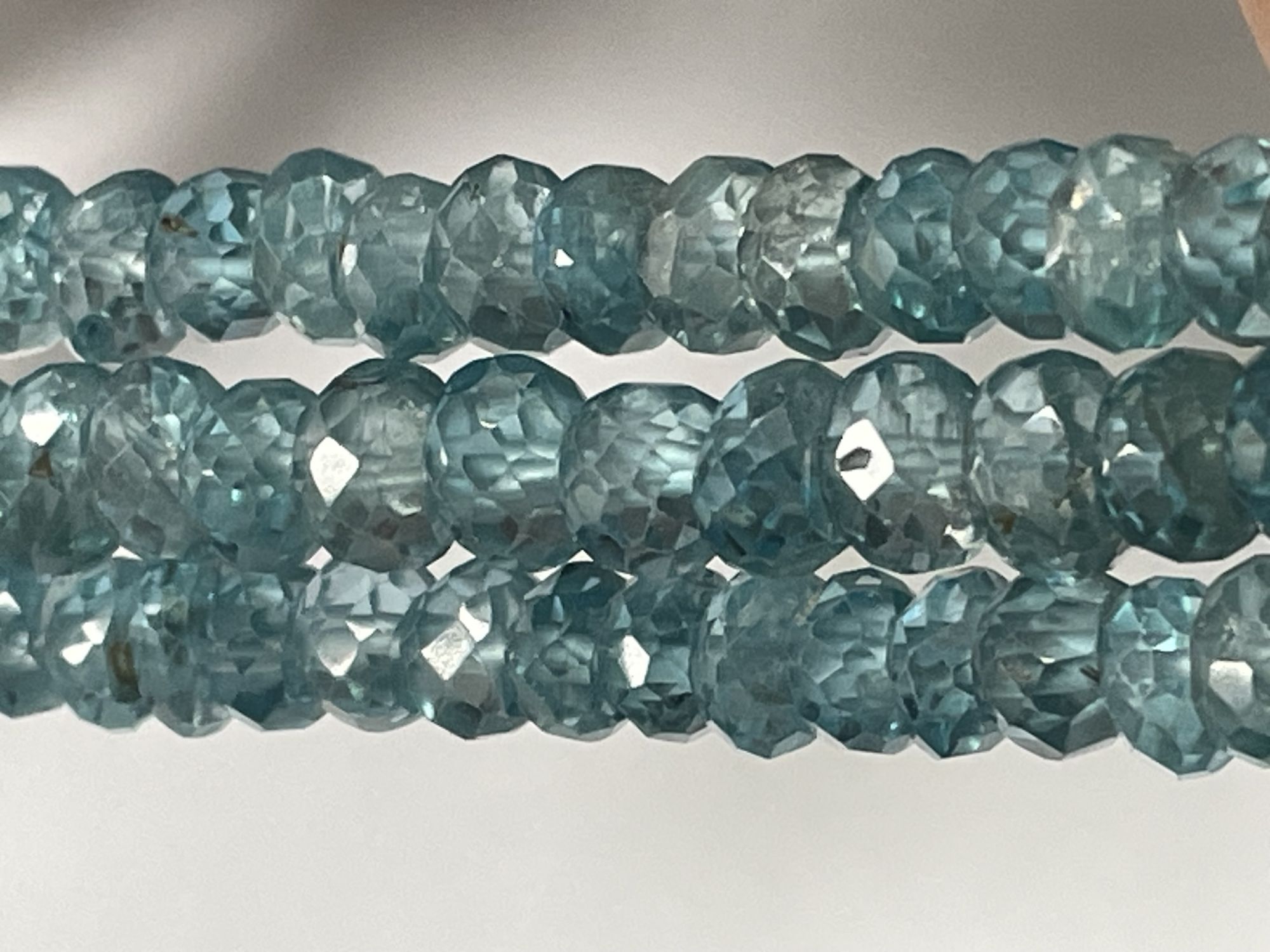 Blue Zircon Rondelle Faceted