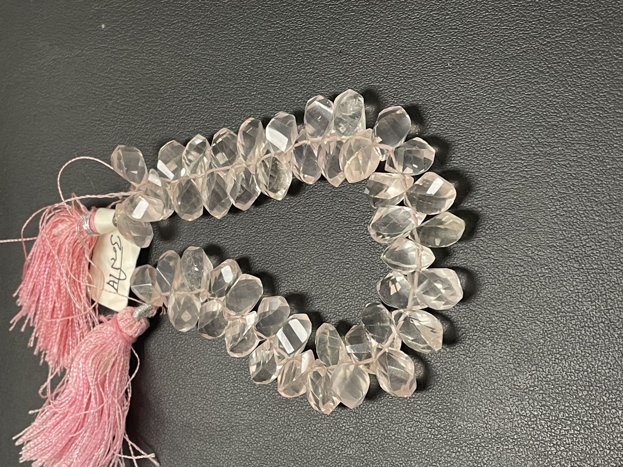 Rose Quartz Twisted Drop Faceted
