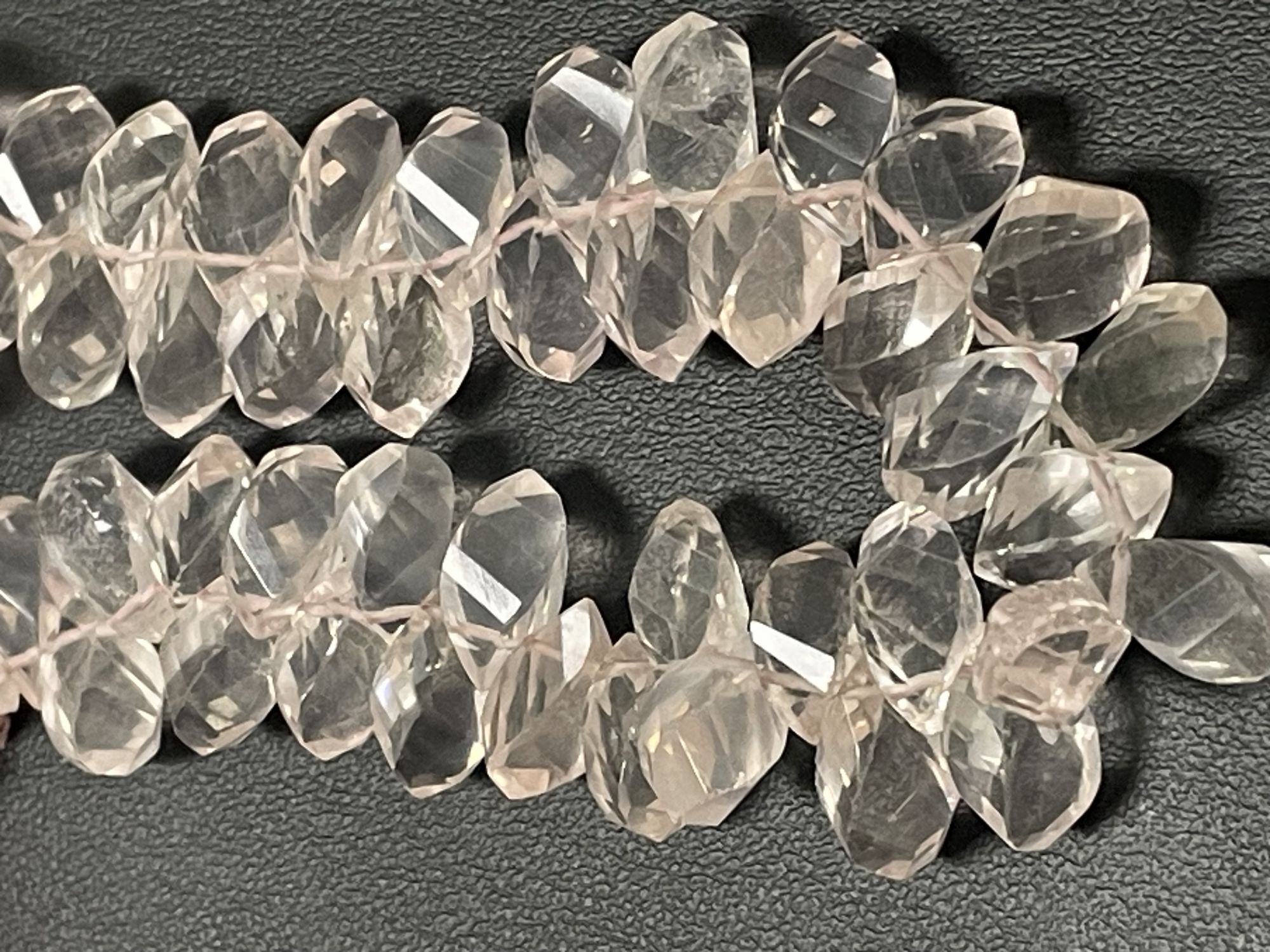 Rose Quartz Twisted Drop Faceted