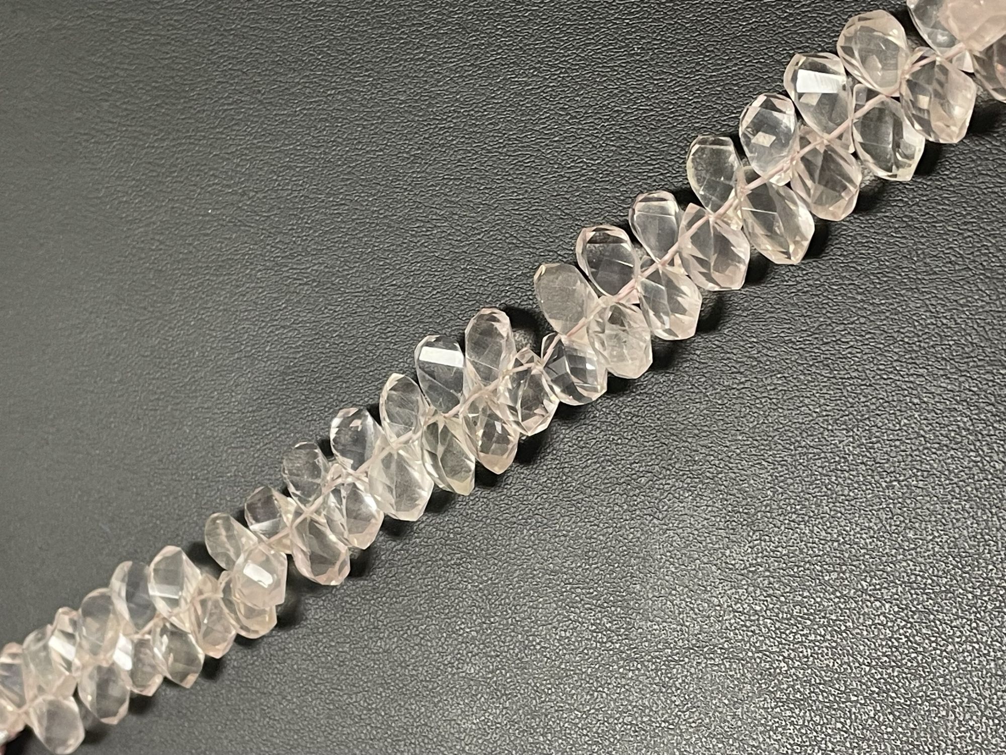 Rose Quartz Twisted Drop Faceted
